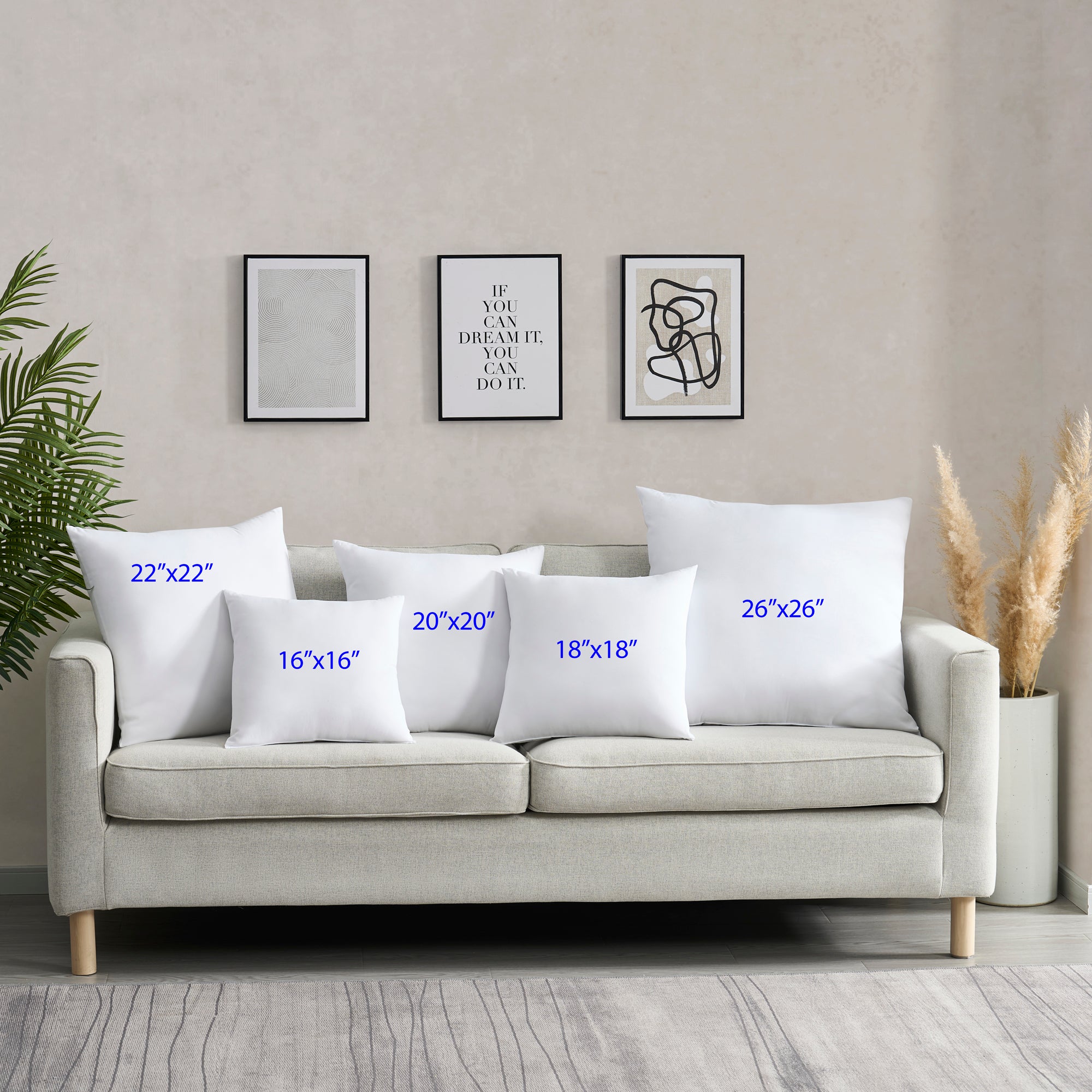 Down Alternative Throw Pillow Inserts, Various Sizes | Sweet Home
