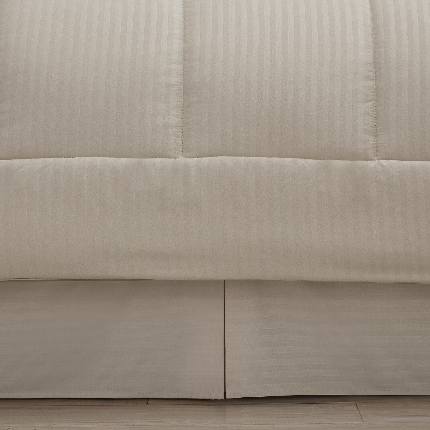 Dobby Stripe 8-Piece Bed In A Bag Comforter Set Beige - Bedskirt