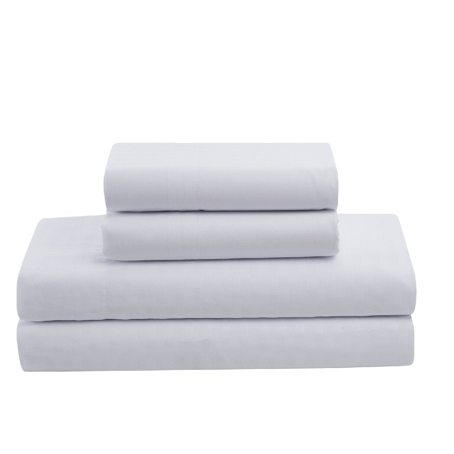 Dobby Stripe 8-Piece Bed In A Bag Comforter Set White - Sheets