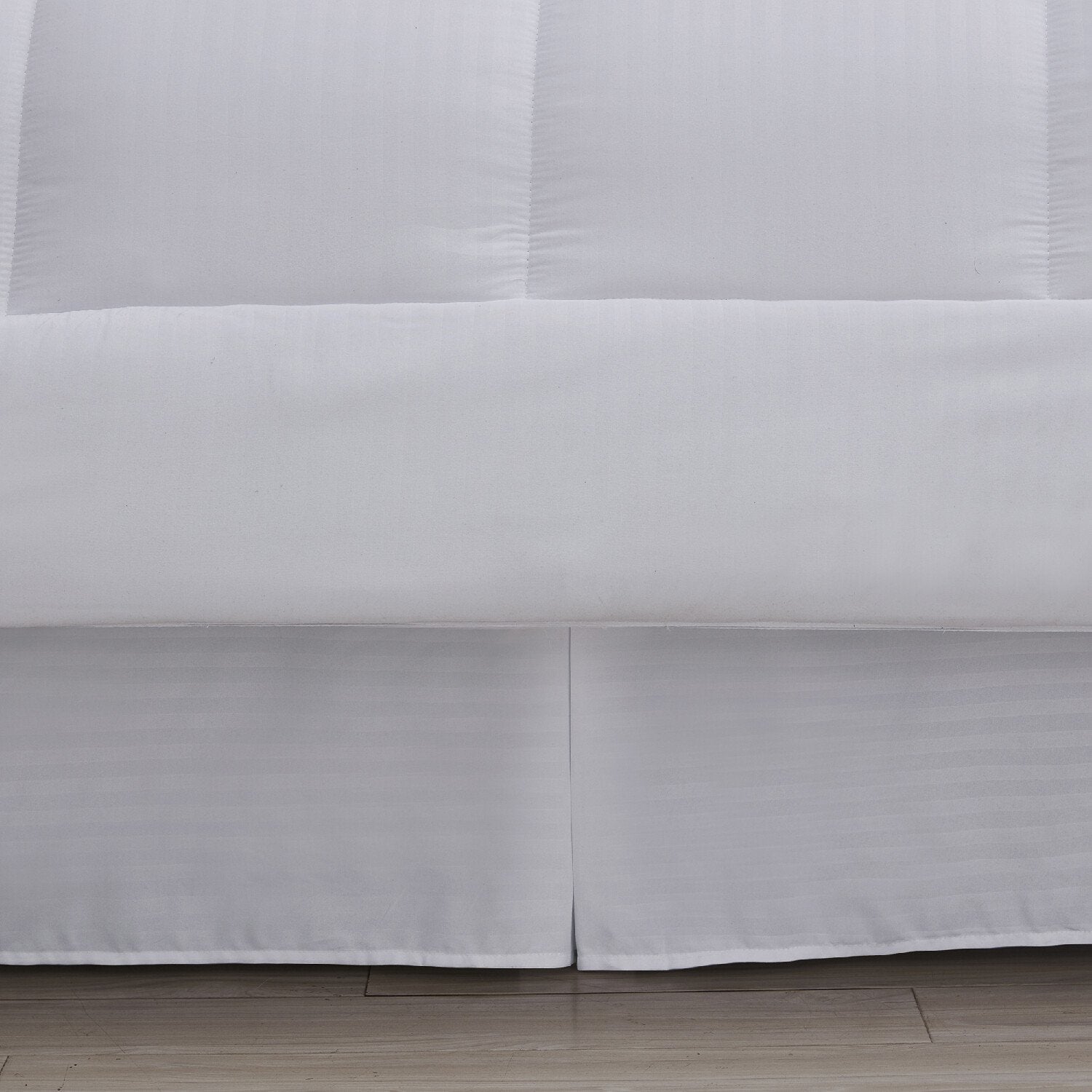 Dobby Stripe 8-Piece Bed In A Bag Comforter Set White - Bedskirt