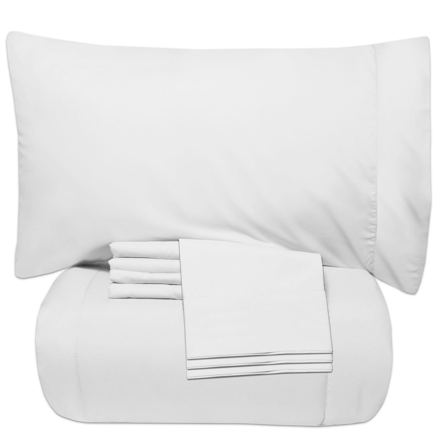 Essential 7-Piece Bed in a Bag Set White - Folded