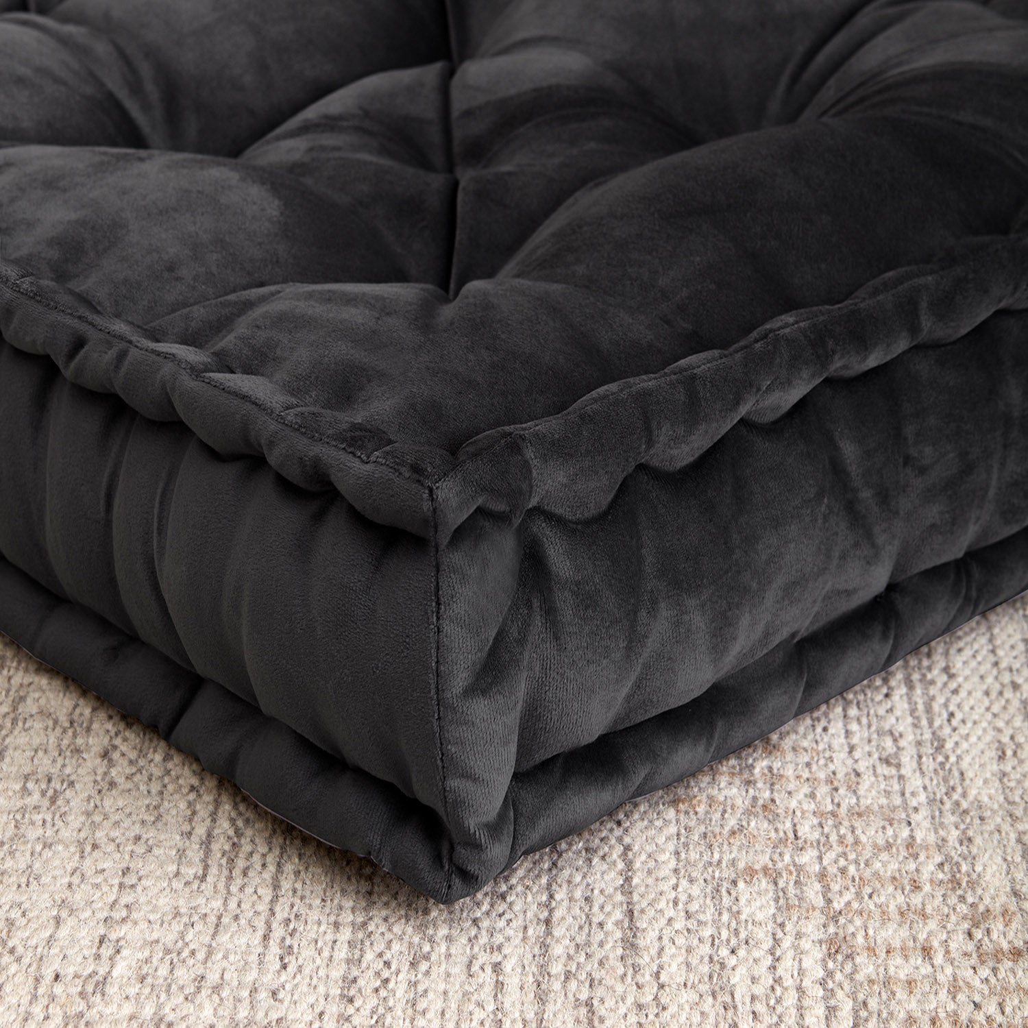 Floor Pillow, Black - Corner