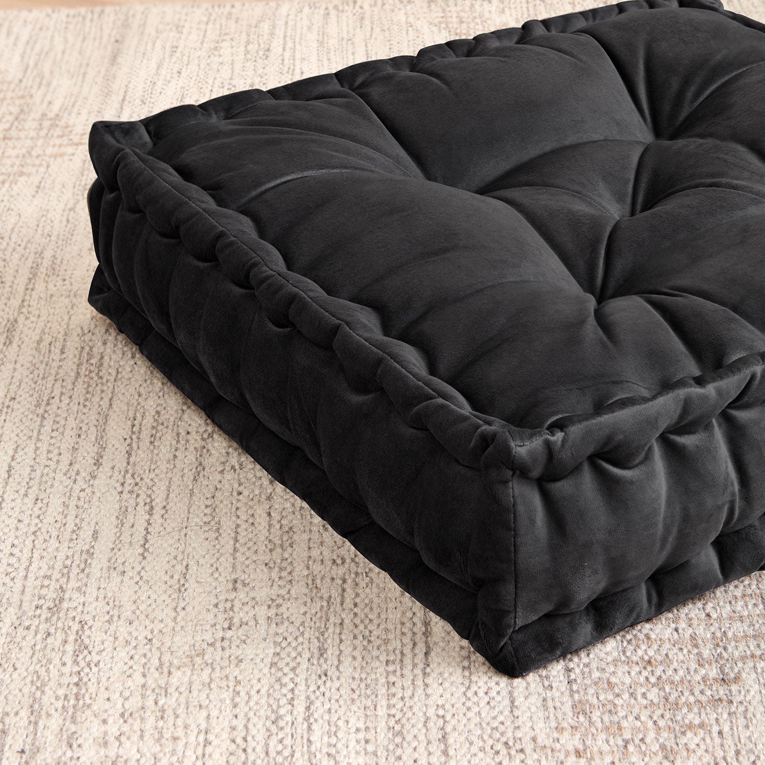 Floor Pillow, Black - Detail