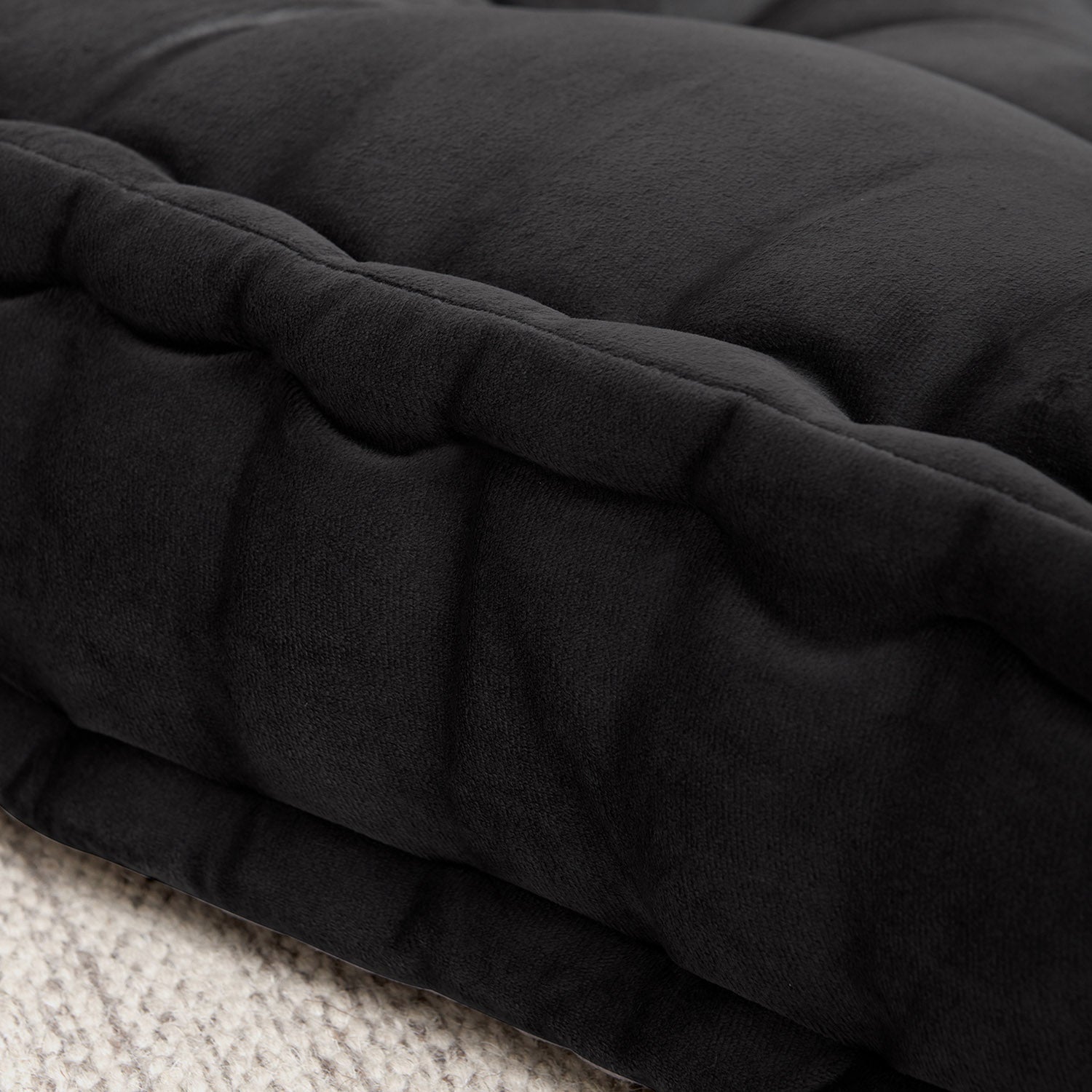 Floor Pillow, Black - Side