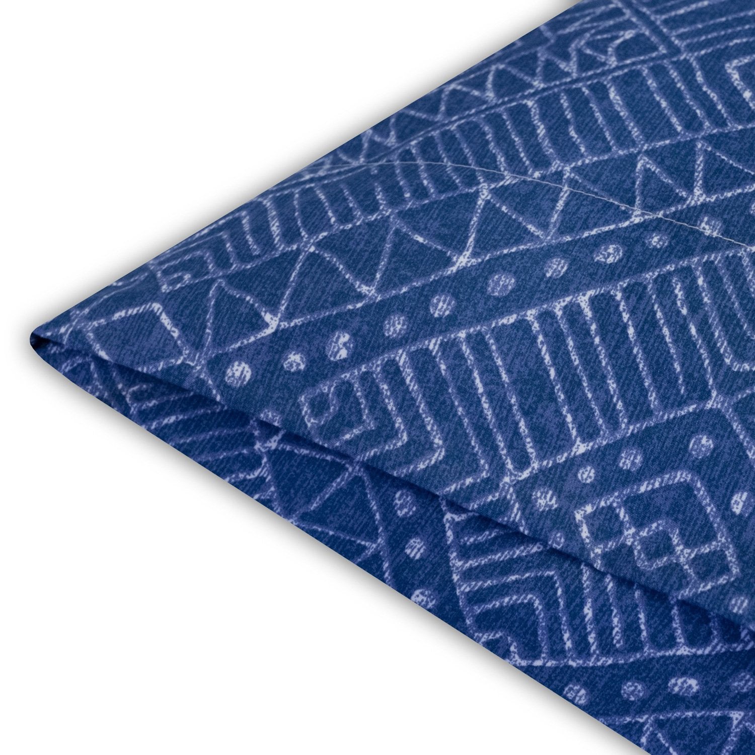 Classic 4-Piece Bed Sheet Set (Parkview Blue Diamond) - Corner