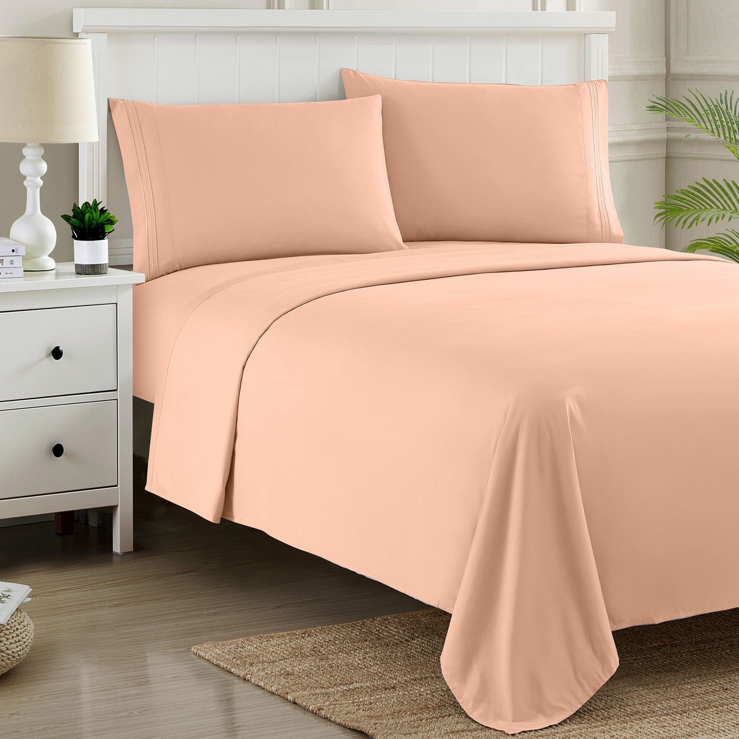 4 Piece Sheet Set Peach Sweet Home Collection