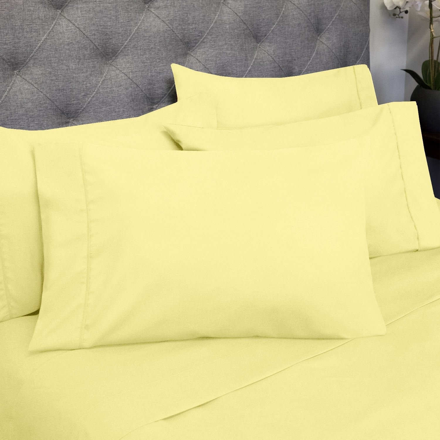 6Piece Sheet Set Pale Yellow Sweet Home Collection