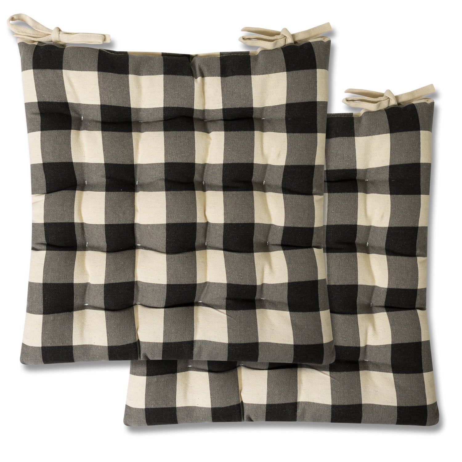 Black buffalo check online chair pads