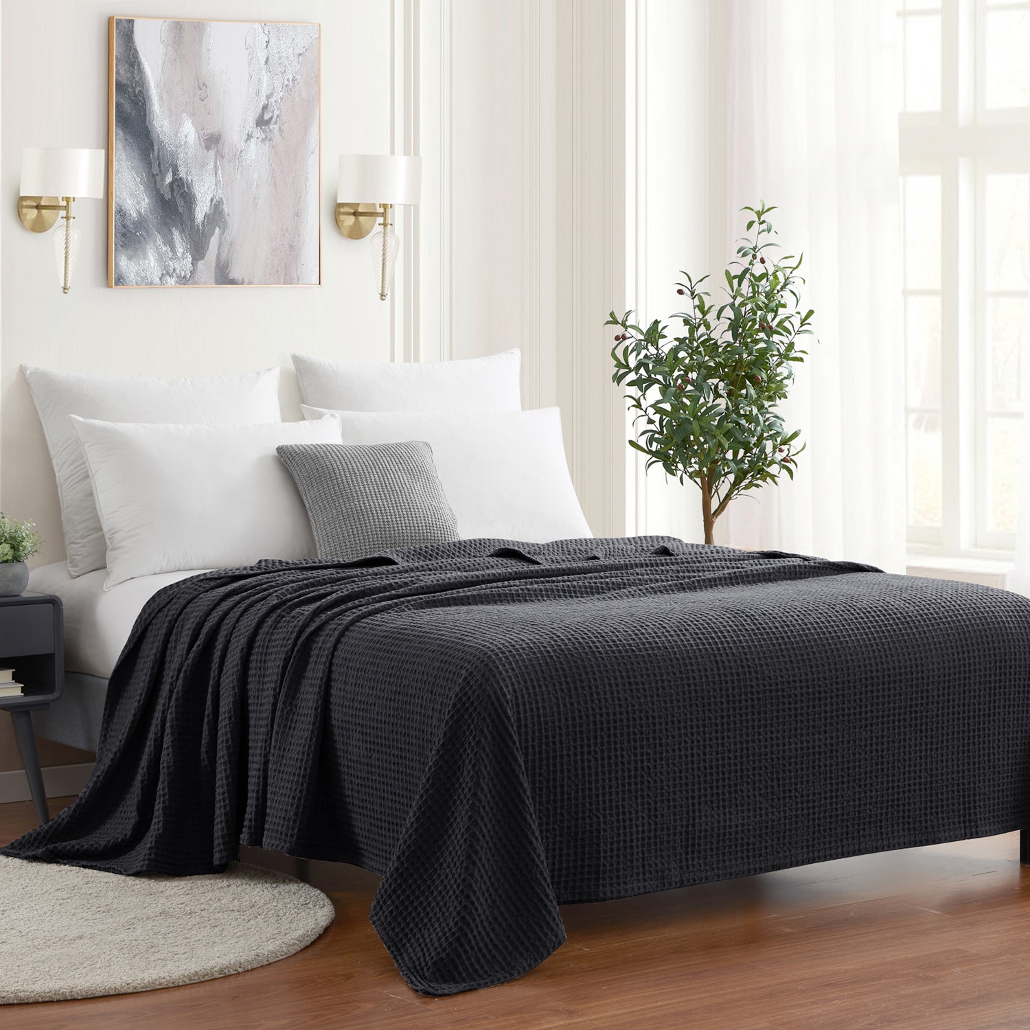 Black cotton blanket new arrivals