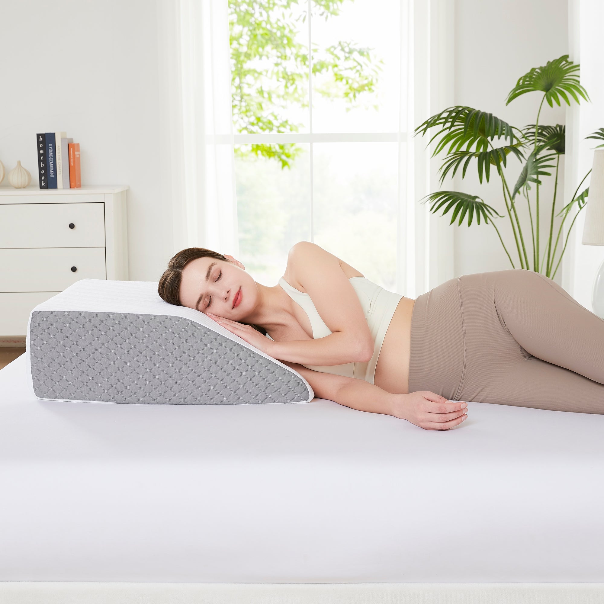 Leg Elevated Support Wedge Pillow with High Density Foam