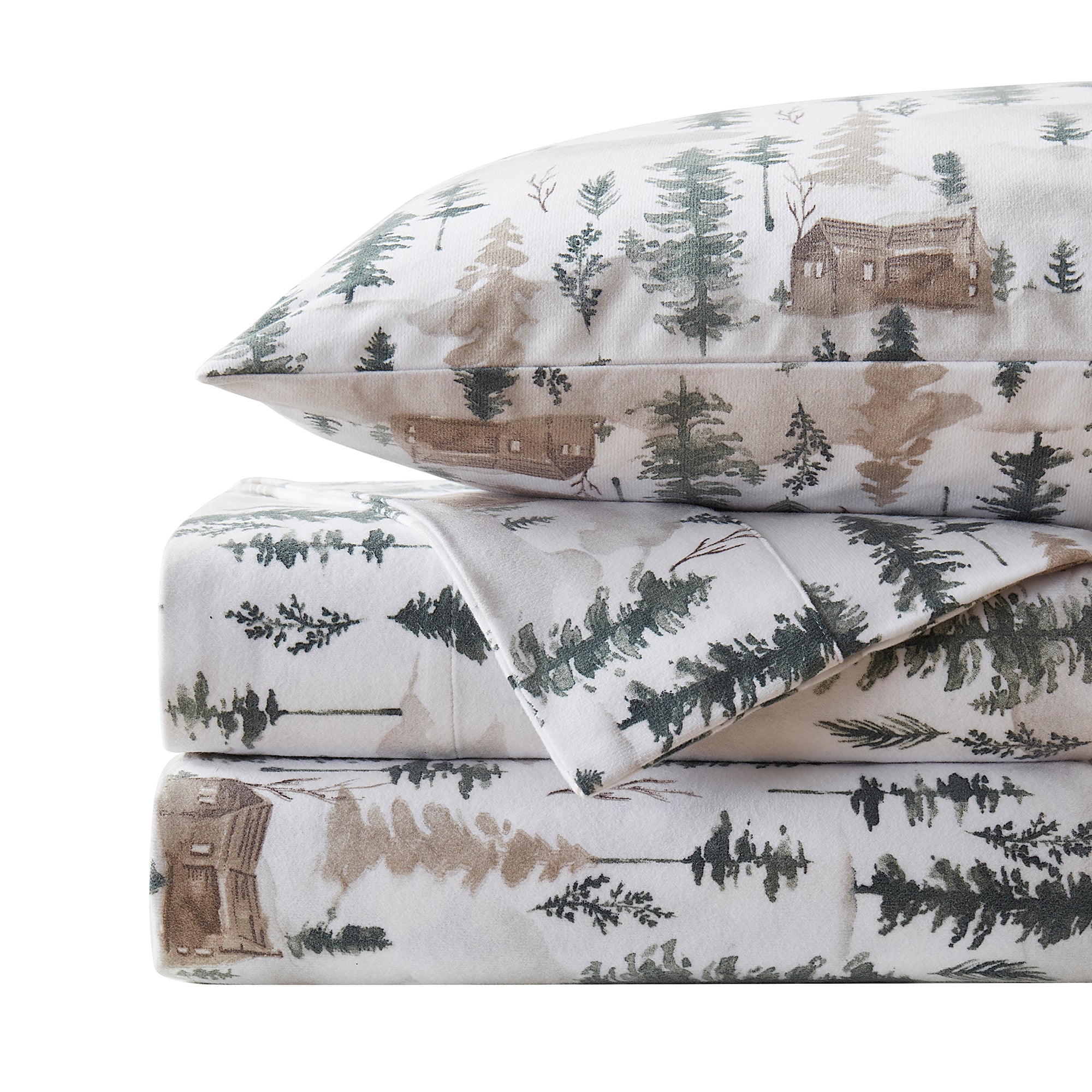 Winter Cabin Flannel 4-Piece Sheet Set