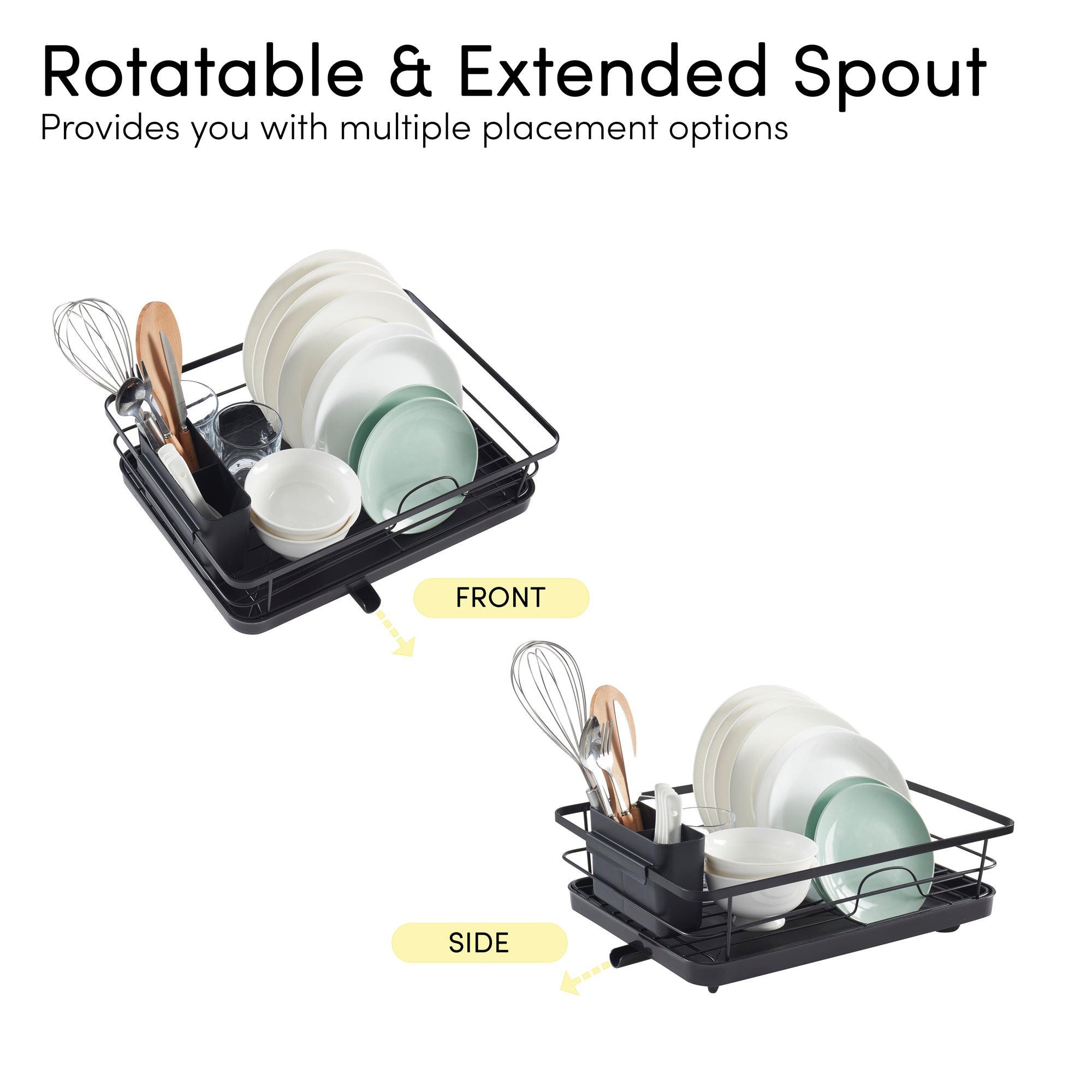 3-Piece Multi-Functional Dish Drying Rack with Drain Board & Utensil Holder