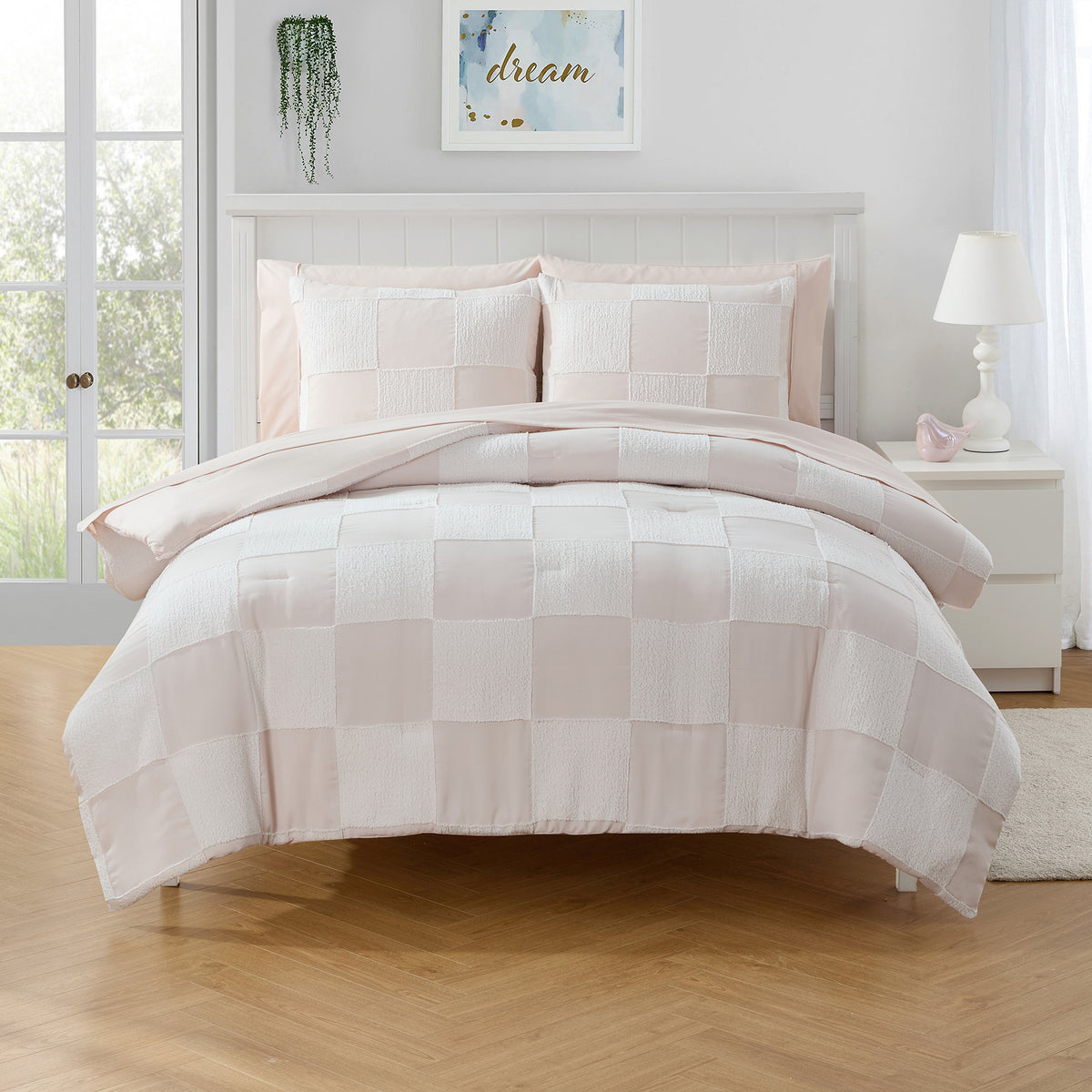 Checked Pattern Comforter Kids Chenille Checkered Bed in a Bag Comforter & Sheet Set | Sweet Home ...