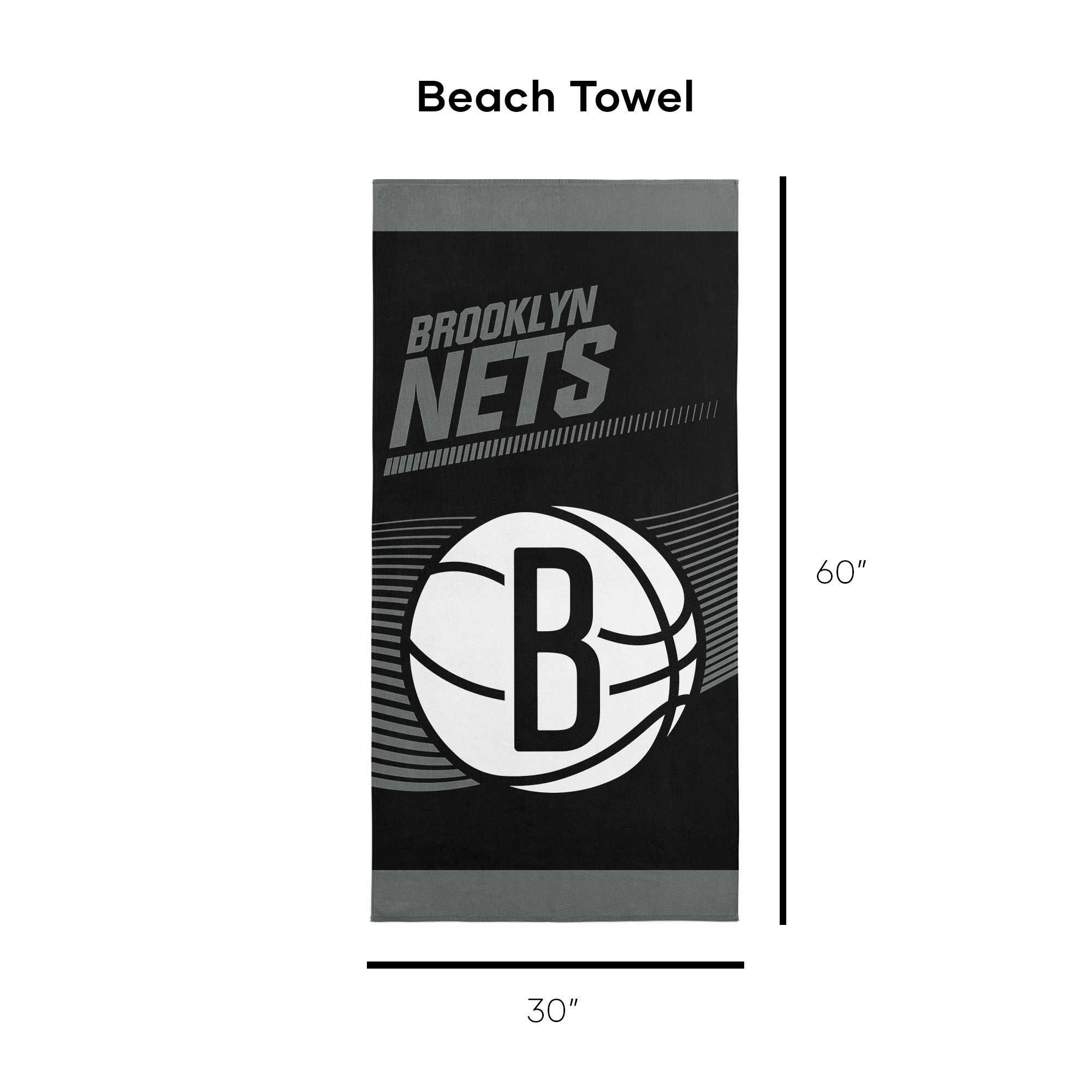 NBA Officially Licensed Brooklyn Nets 30" x 60" Beach Towel