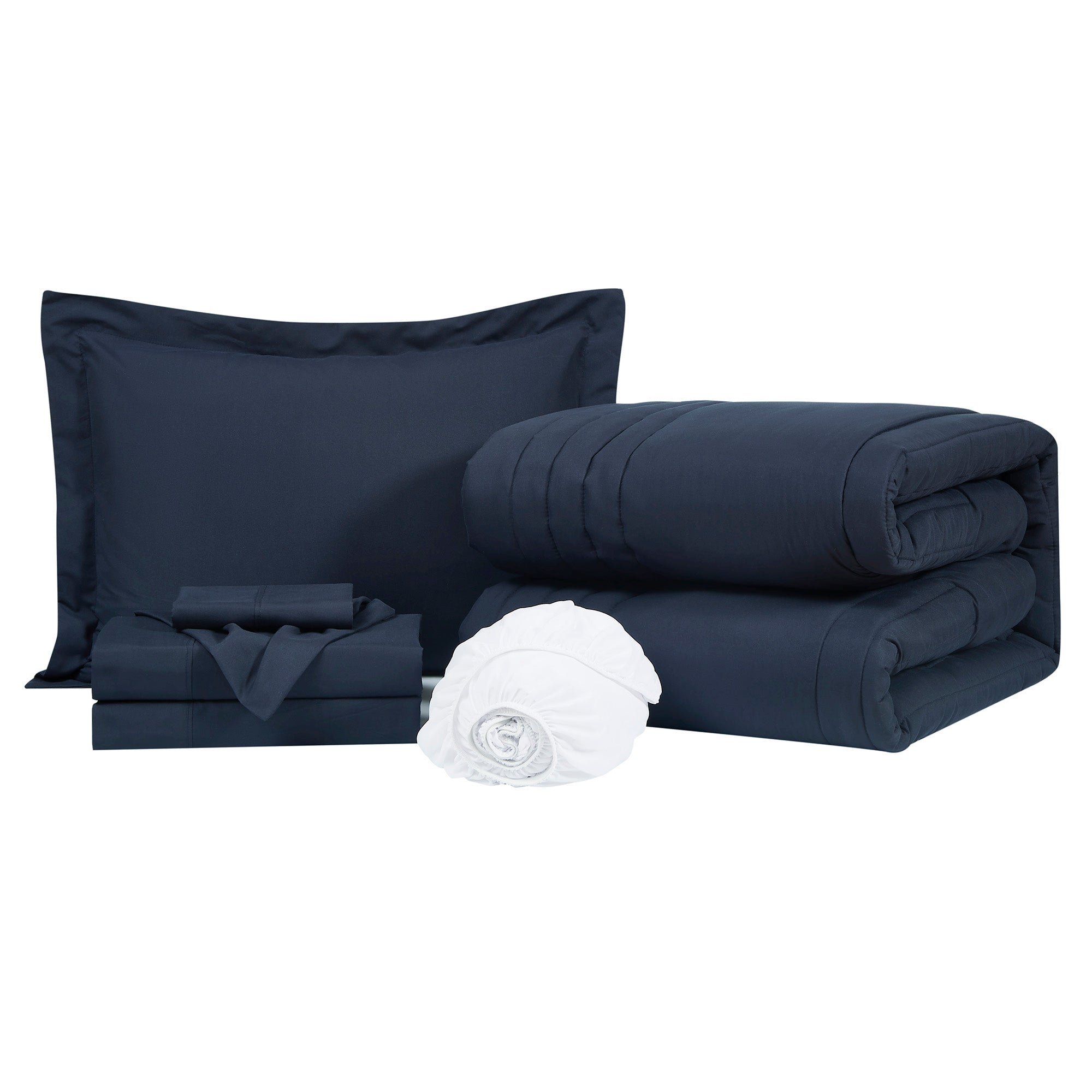 Dorm Room Essentials Twin XL Comforter Set ?– College-Ready Bundle with Comforter, Mattress Protector & Sheets with Pockets on the Side & Built-in Corner Strap ?– Media Pocket for Devices