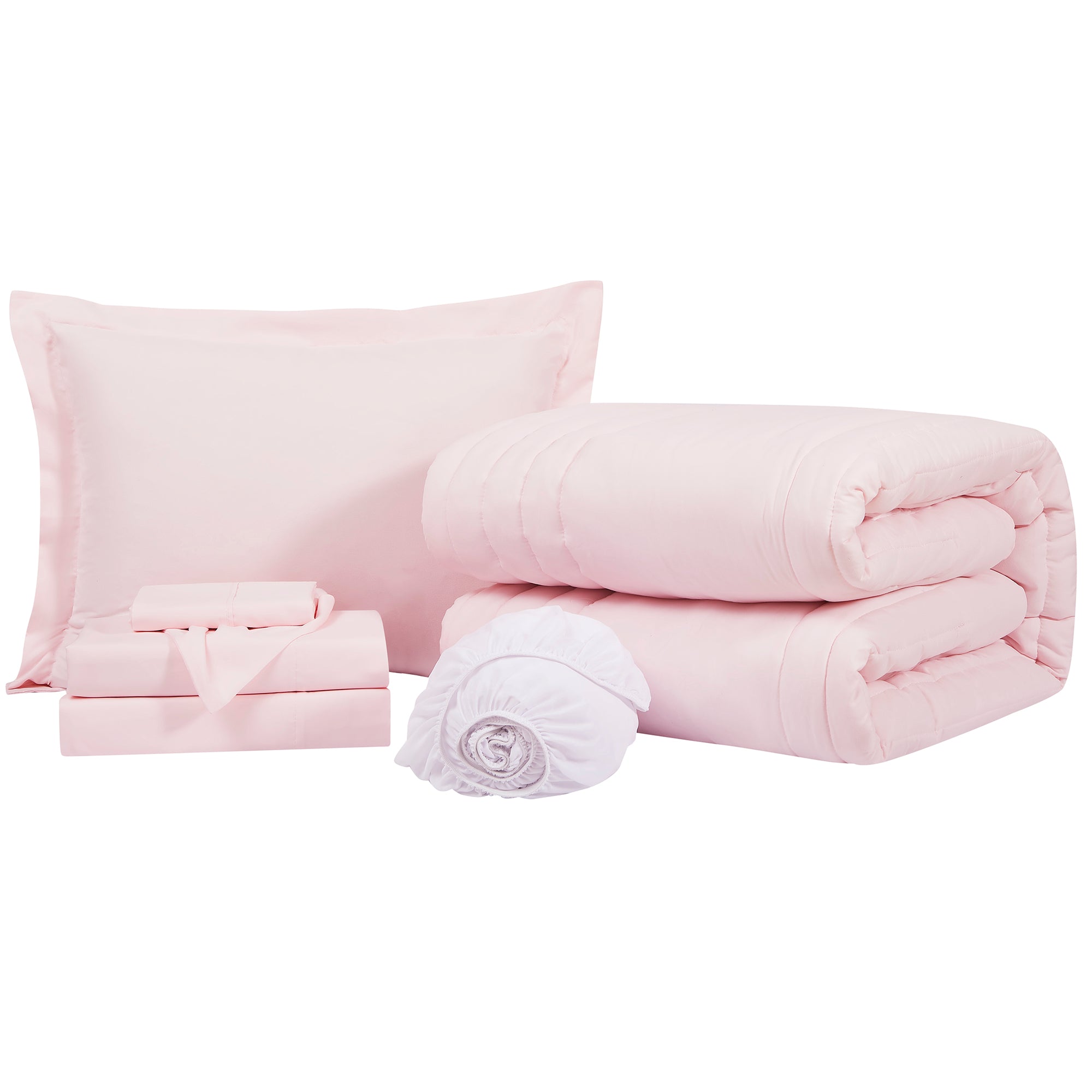Dorm Room Essentials Twin XL Comforter Set ?– College-Ready Bundle with Comforter, Mattress Protector & Sheets with Pockets on the Side & Built-in Corner Strap ?– Media Pocket for Devices
