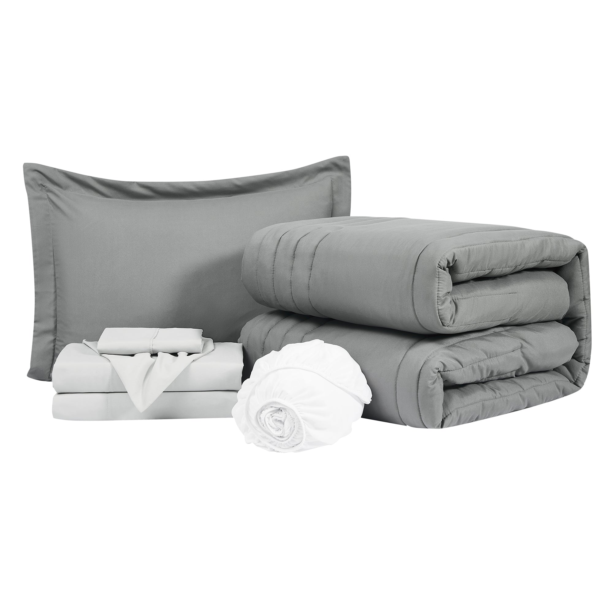Dorm Room Essentials Twin XL Comforter Set ?– College-Ready Bundle with Comforter, Mattress Protector & Sheets with Pockets on the Side & Built-in Corner Strap ?– Media Pocket for Devices