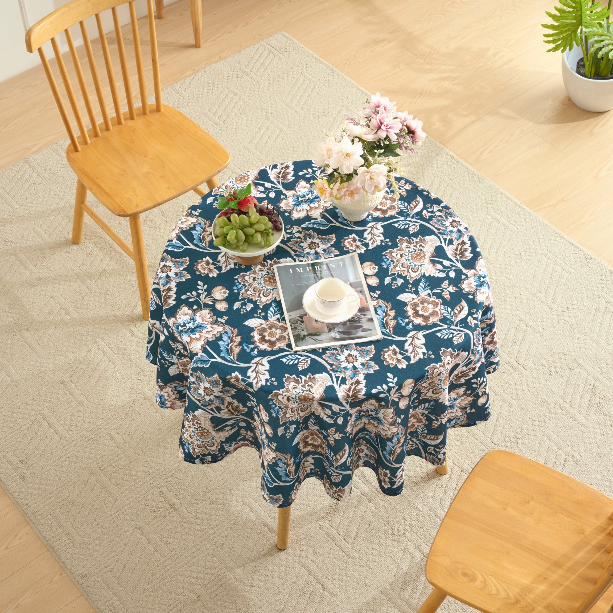 Printed Fabric Waterproof Tablecloth, various sizes and styles