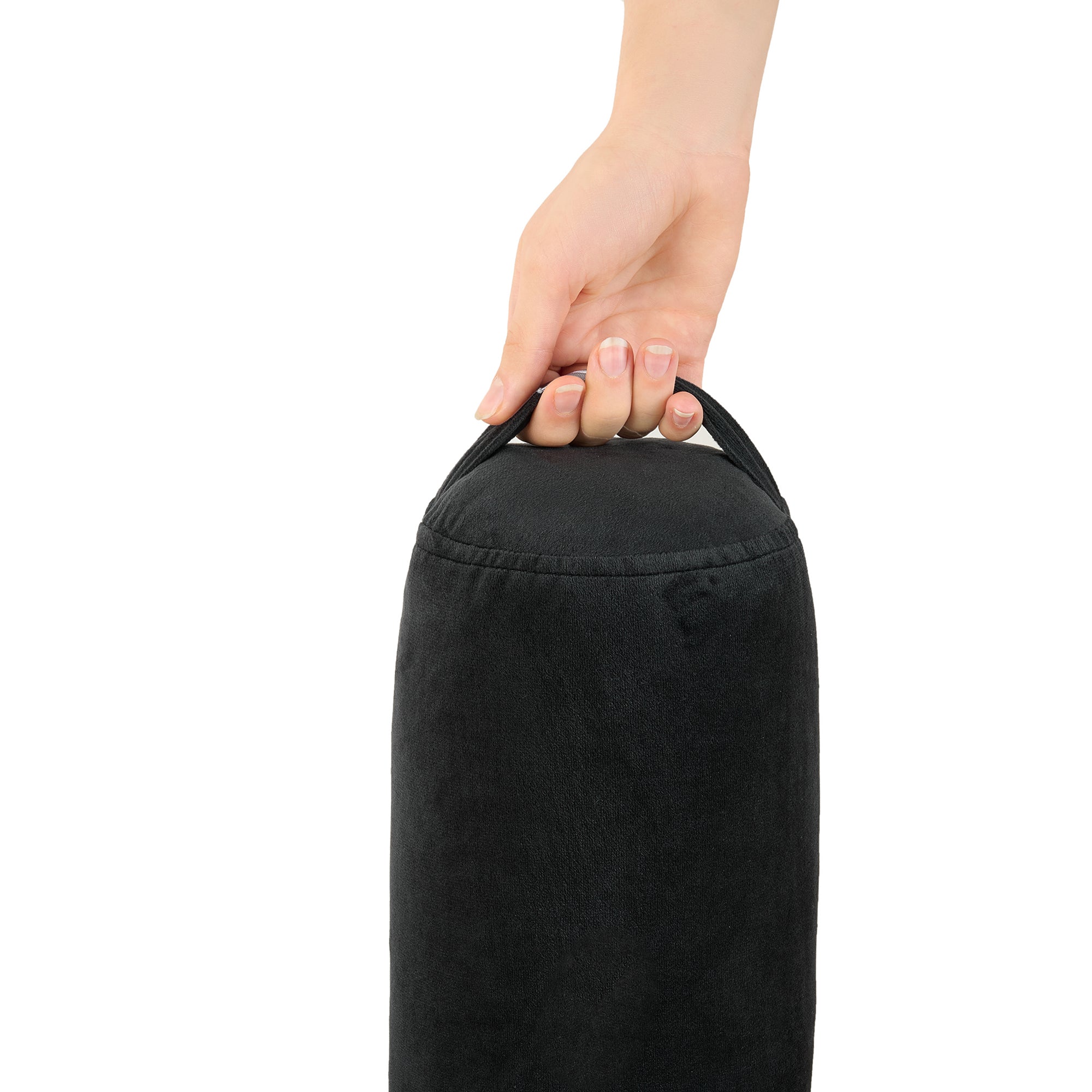 Premium Yoga Bolster Pillow 6? × 26? — Supportive Cylinder Shape Filled with EPS Beans for Stretching, Meditation, Pilates & Deep Relaxation, Removable Cover, Black