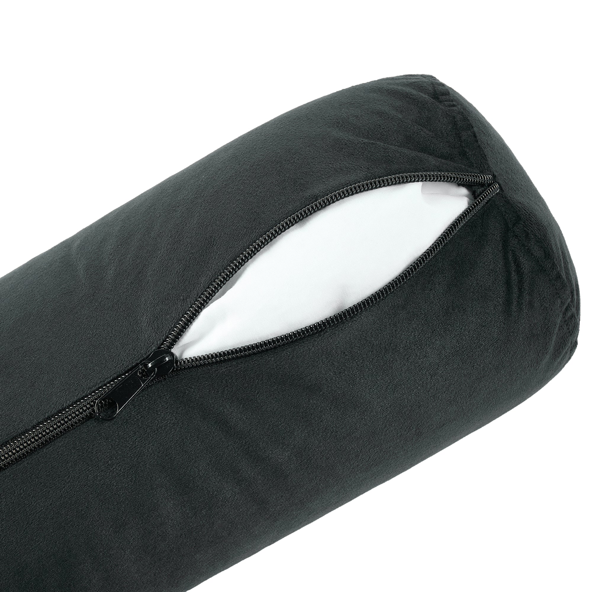 Premium Yoga Bolster Pillow 6? × 26? — Supportive Cylinder Shape Filled with EPS Beans for Stretching, Meditation, Pilates & Deep Relaxation, Removable Cover, Black