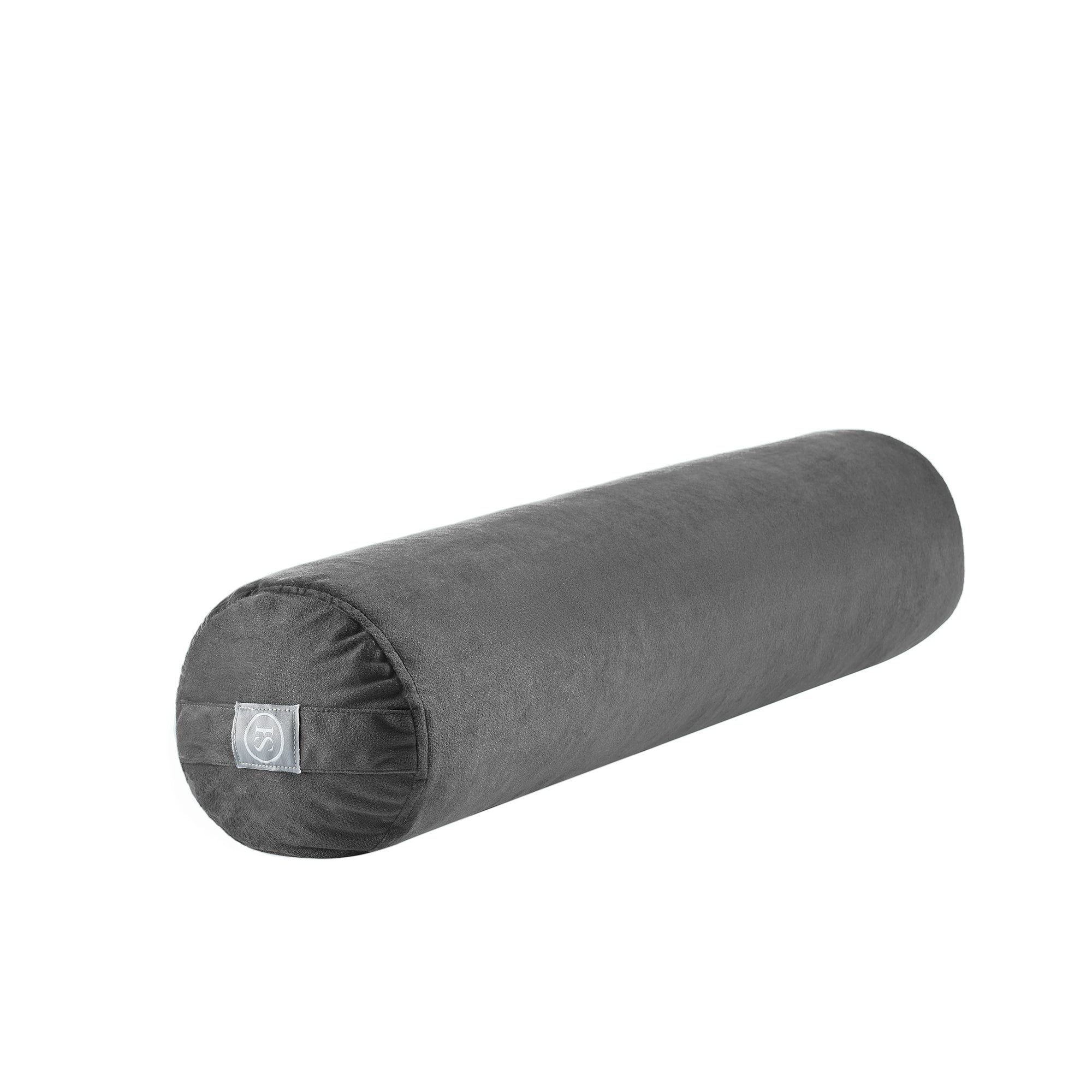 Premium Yoga Bolster Pillow 6? × 26? — Supportive Cylinder Shape Filled with EPS Beans for Stretching, Meditation, Pilates & Deep Relaxation, Removable Cover, Gray