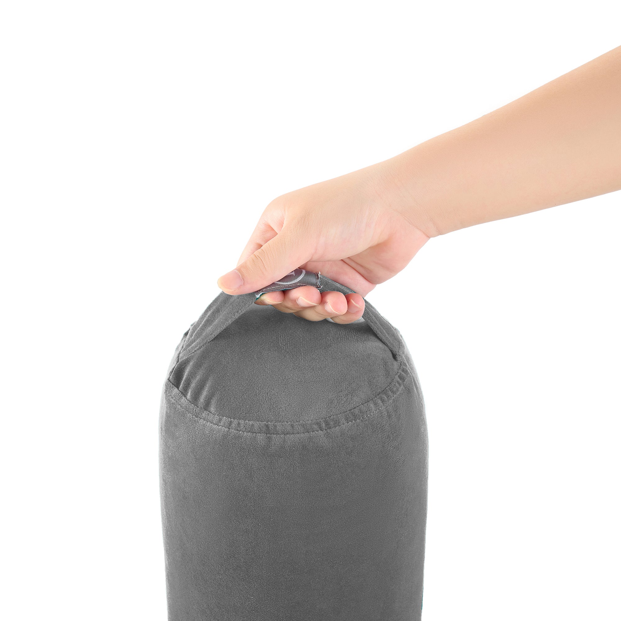 Premium Yoga Bolster Pillow 6? × 26? — Supportive Cylinder Shape Filled with EPS Beans for Stretching, Meditation, Pilates & Deep Relaxation, Removable Cover, Gray