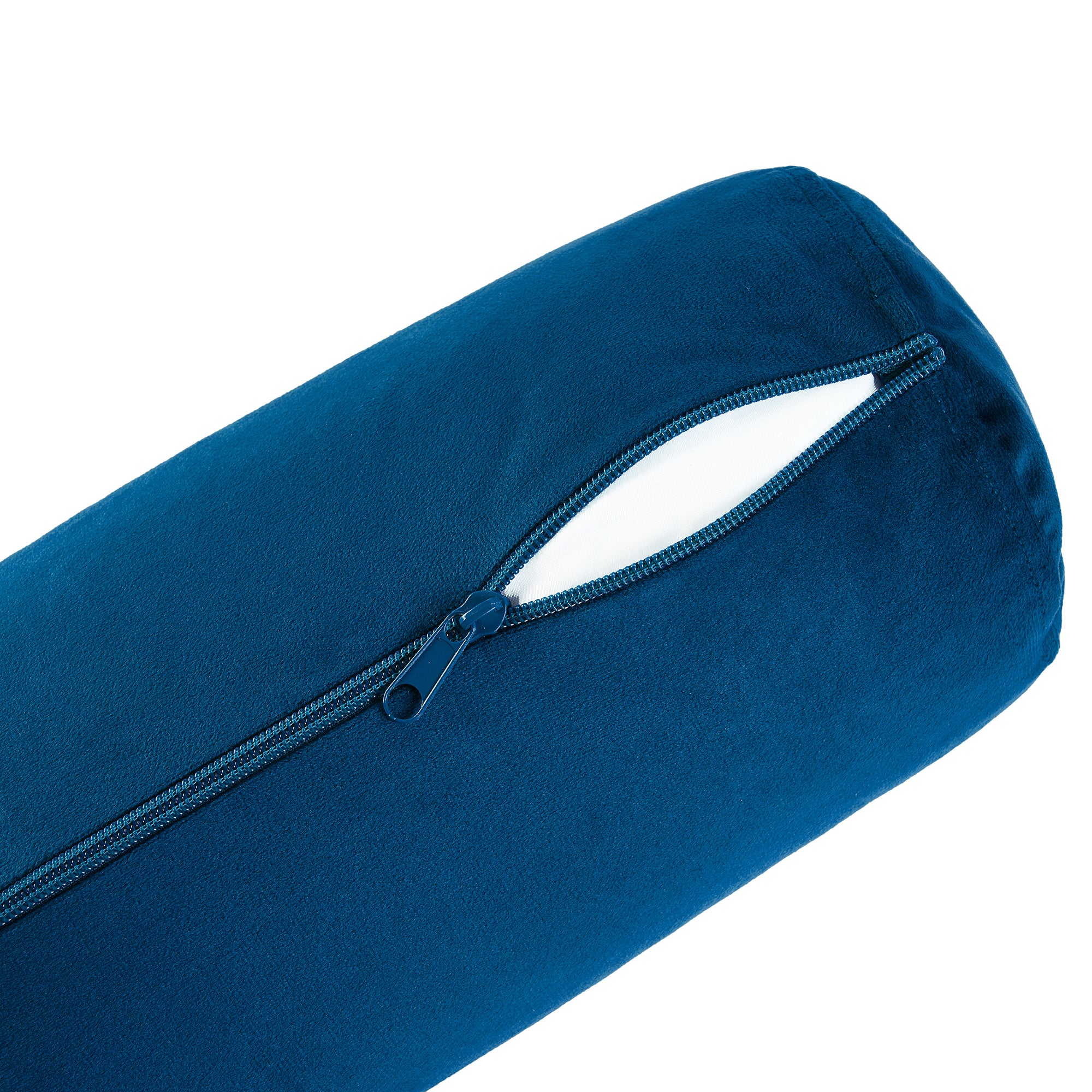 Premium Yoga Bolster Pillow 6? × 26? — Supportive Cylinder Shape Filled with EPS Beans for Stretching, Meditation, Pilates & Deep Relaxation, Removable Cover, Navy Blue