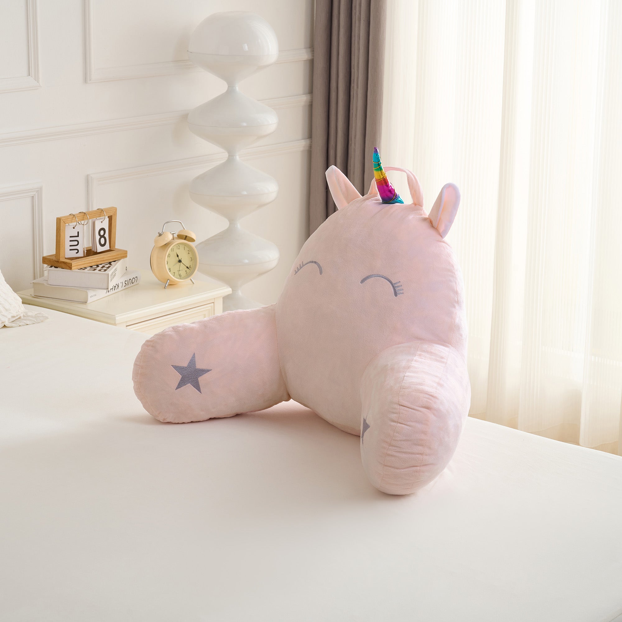 Unicorn Reading Pillow for Kids & Teens with Shredded Memory Foam – Soft Velvet Lounger with Fun Character Designs, Removable Washable Cover & Built-in Handle for Reading, Relaxing & Screen Time