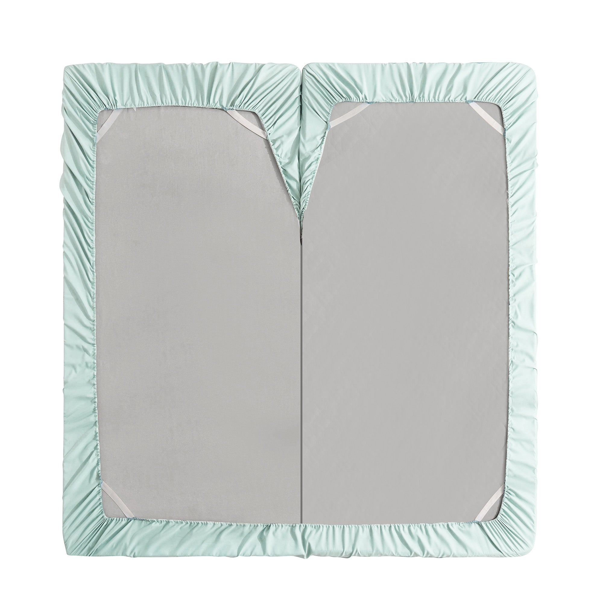 Split Head King Sheets Set for Adjustable Beds 4 Piece Flex Top Bed Sheets – Deep Pocket Split Top Fitted Sheet with Built-In Corner Straps, Luxury Soft Cooling Bedding, Wrinkle Resistant, Mint