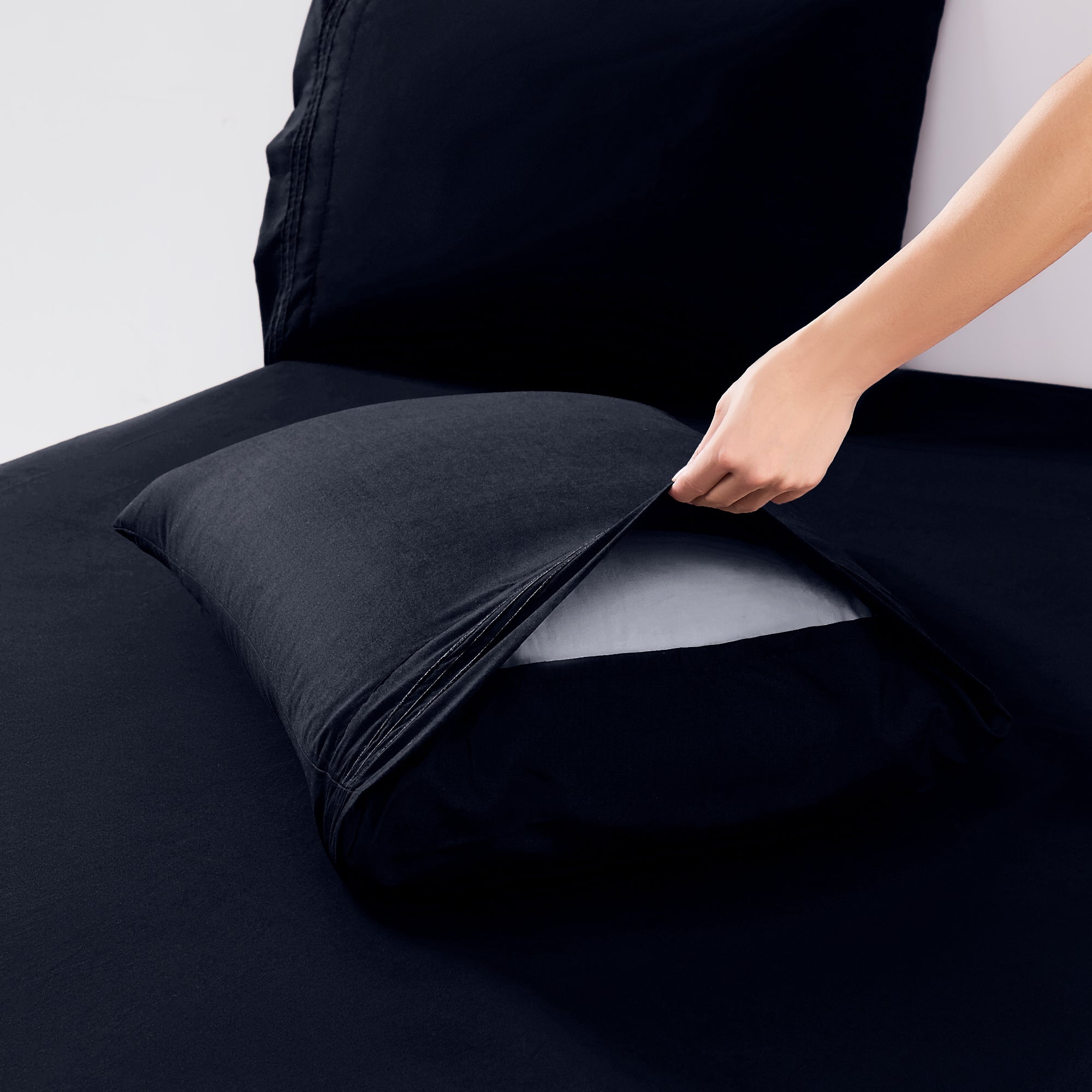 Split Head King Sheets Set for Adjustable Beds 4 Piece Flex Top Bed Sheets – Deep Pocket Split Top Fitted Sheet with Built-In Corner Straps, Luxury Soft Cooling Bedding, Wrinkle Resistant, Navy