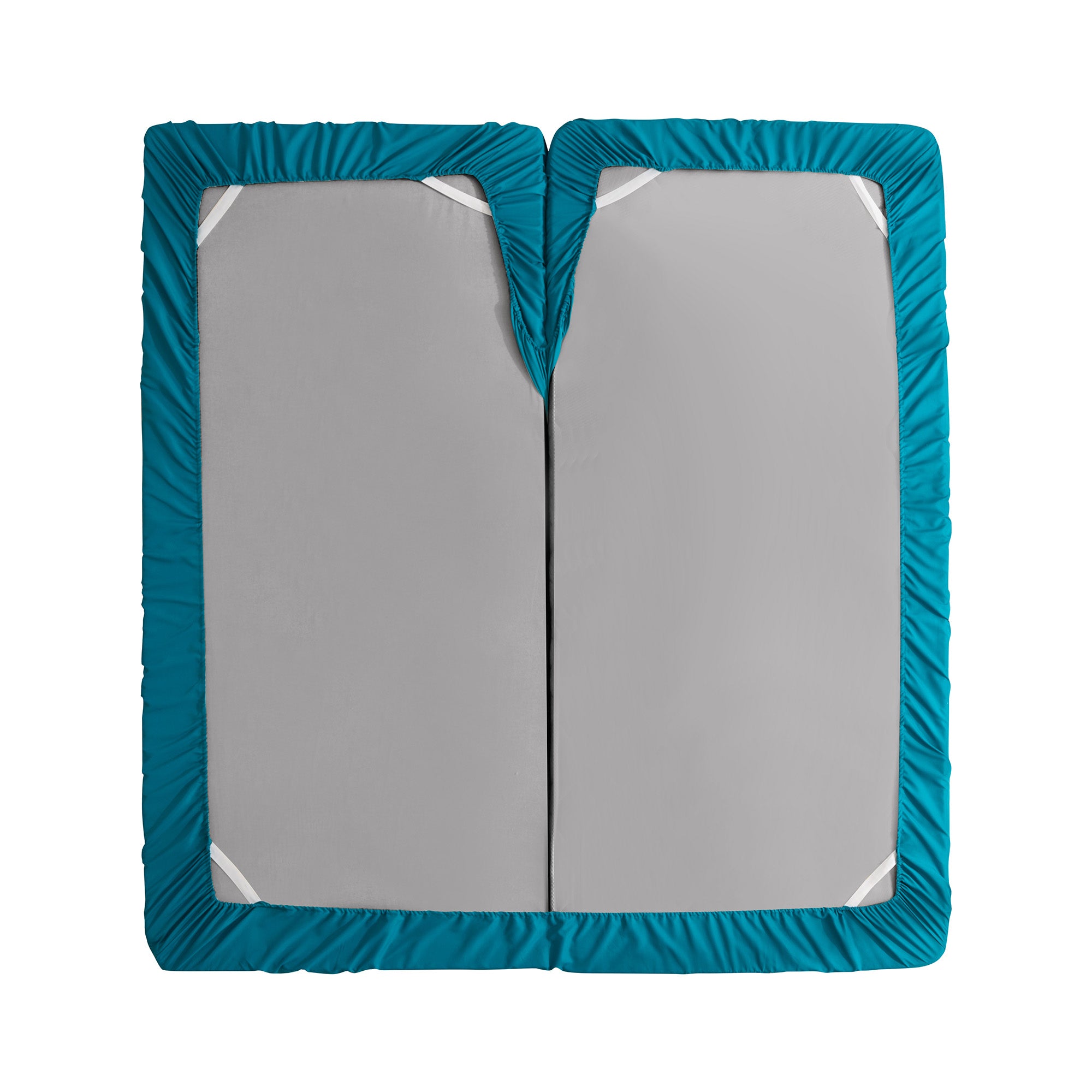 Split Head King Sheets Set for Adjustable Beds 4 Piece Flex Top Bed Sheets – Deep Pocket Split Top Fitted Sheet with Built-In Corner Straps, Luxury Soft Cooling Bedding, Wrinkle Resistant, Teal