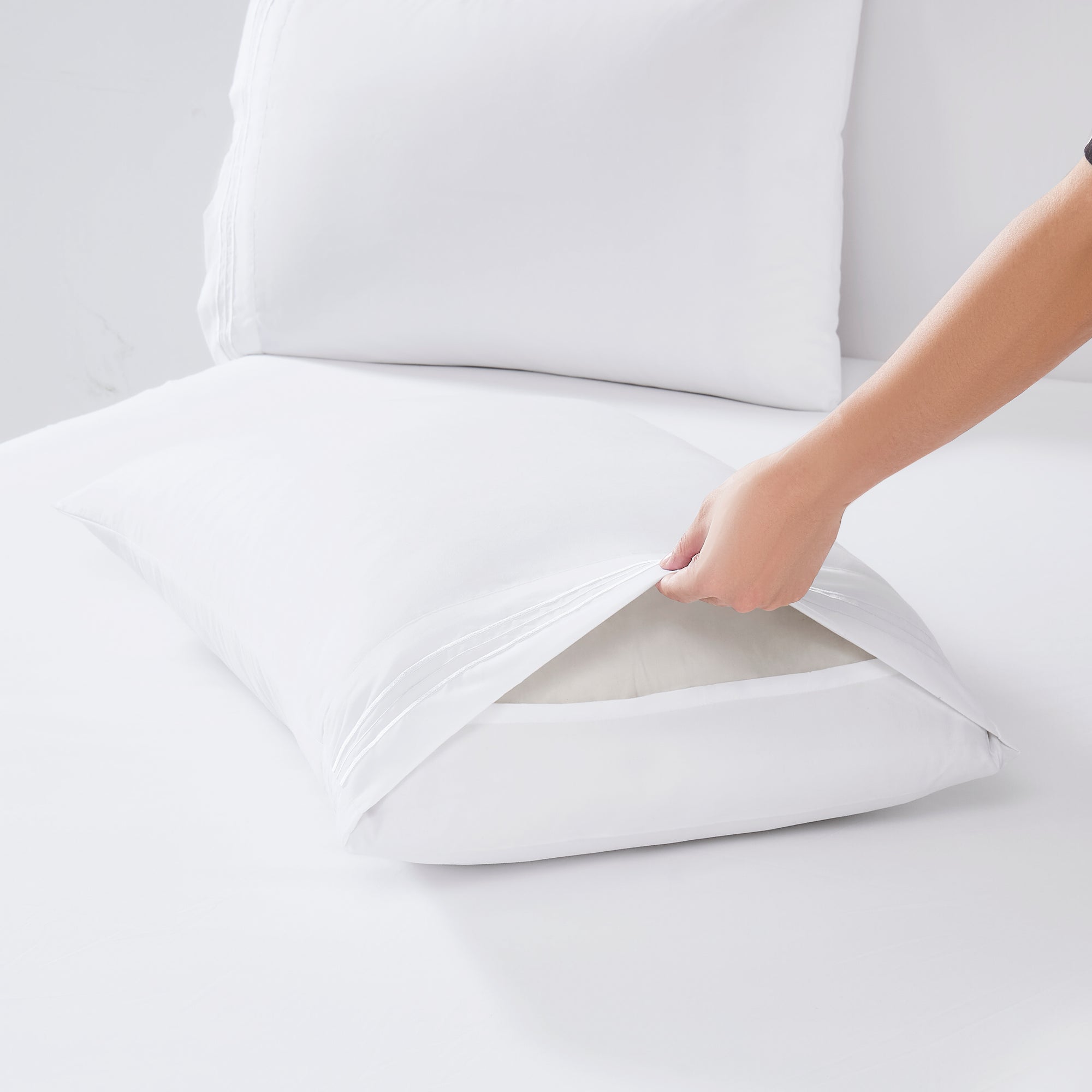 Split Head King Sheets Set for Adjustable Beds 4 Piece Flex Top Bed Sheets – Deep Pocket Split Top Fitted Sheet with Built-In Corner Straps, Luxury Soft Cooling Bedding, Wrinkle Resistant, White
