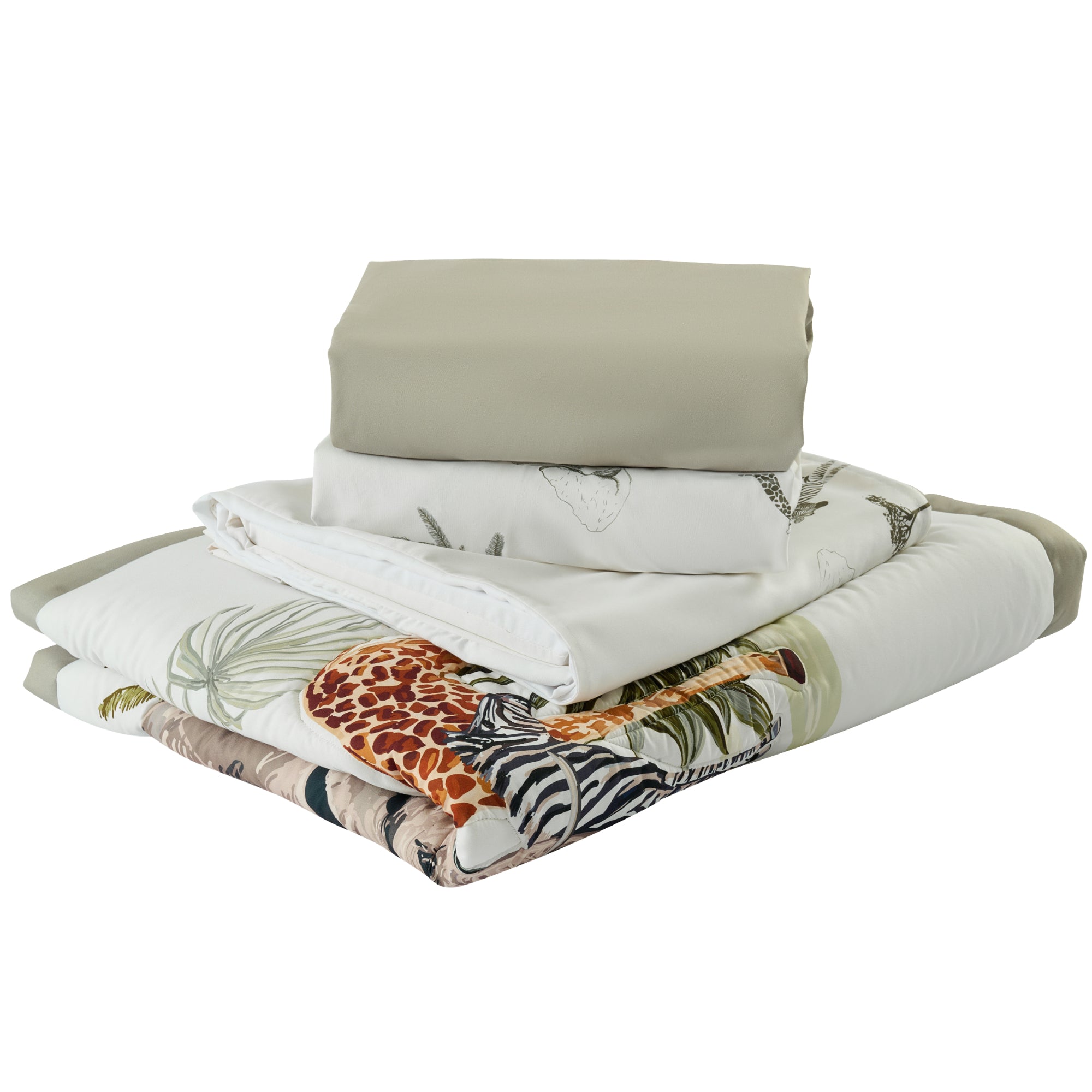 4-Piece Baby Crib Bedding Set, 100% Ultra Soft Microfiber - Wild Safari