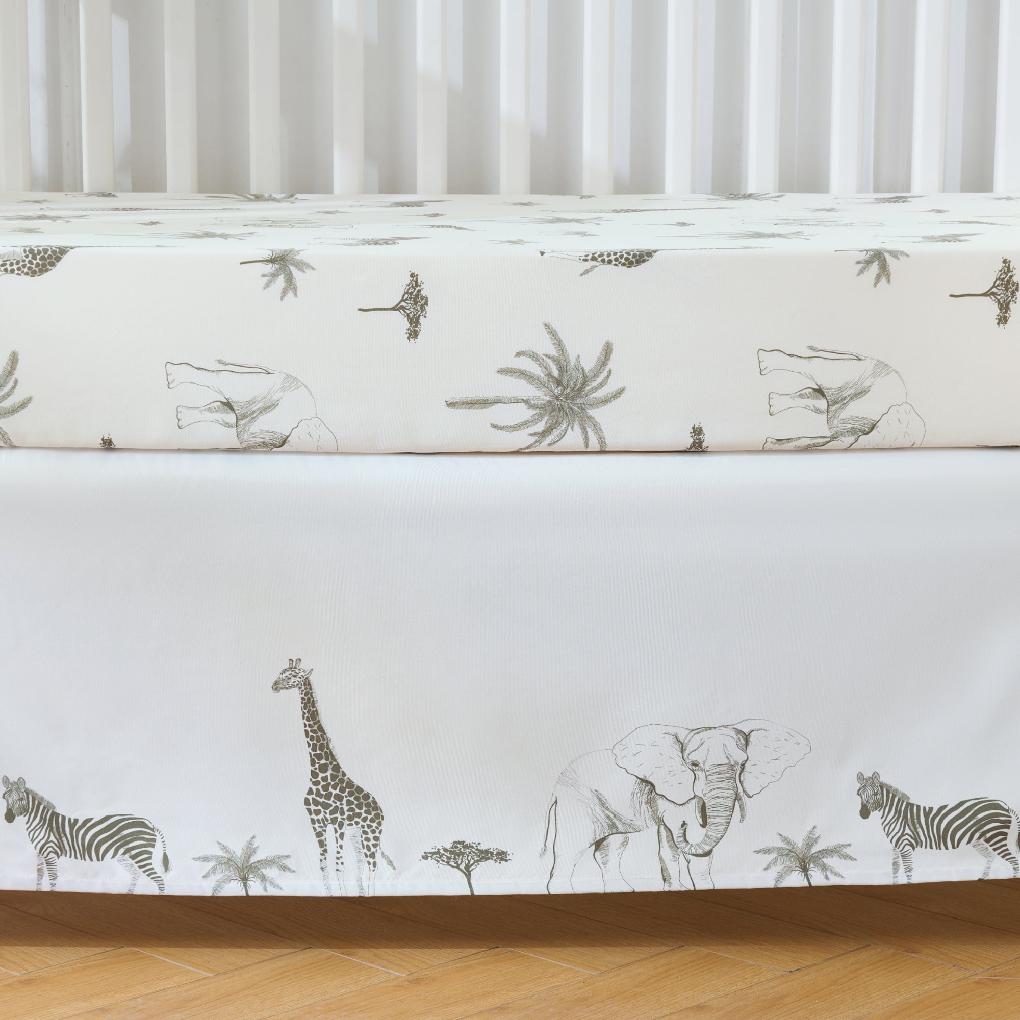 4-Piece Baby Crib Bedding Set, 100% Ultra Soft Microfiber - Wild Safari