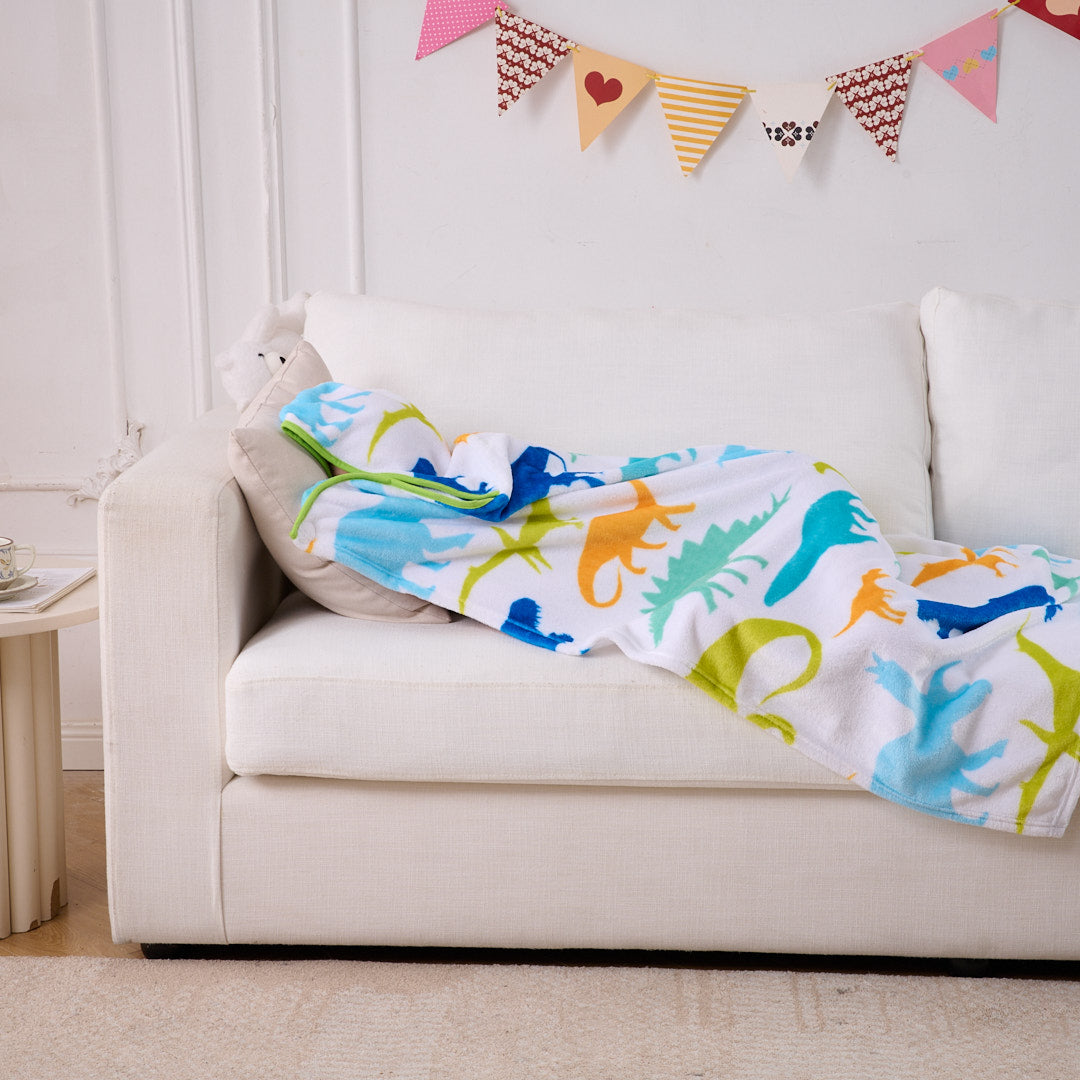 Kids' Hooded Blanket 50" Wide x 45" Length - Dinosaurs
