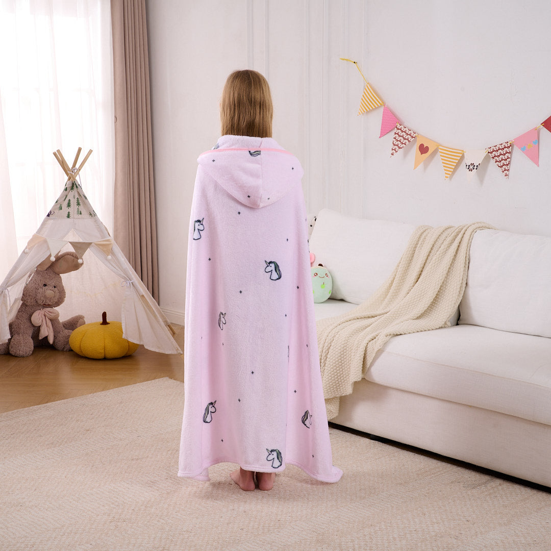 Kids' Hooded Blanket 50" Wide x 45" Length - Unicorn