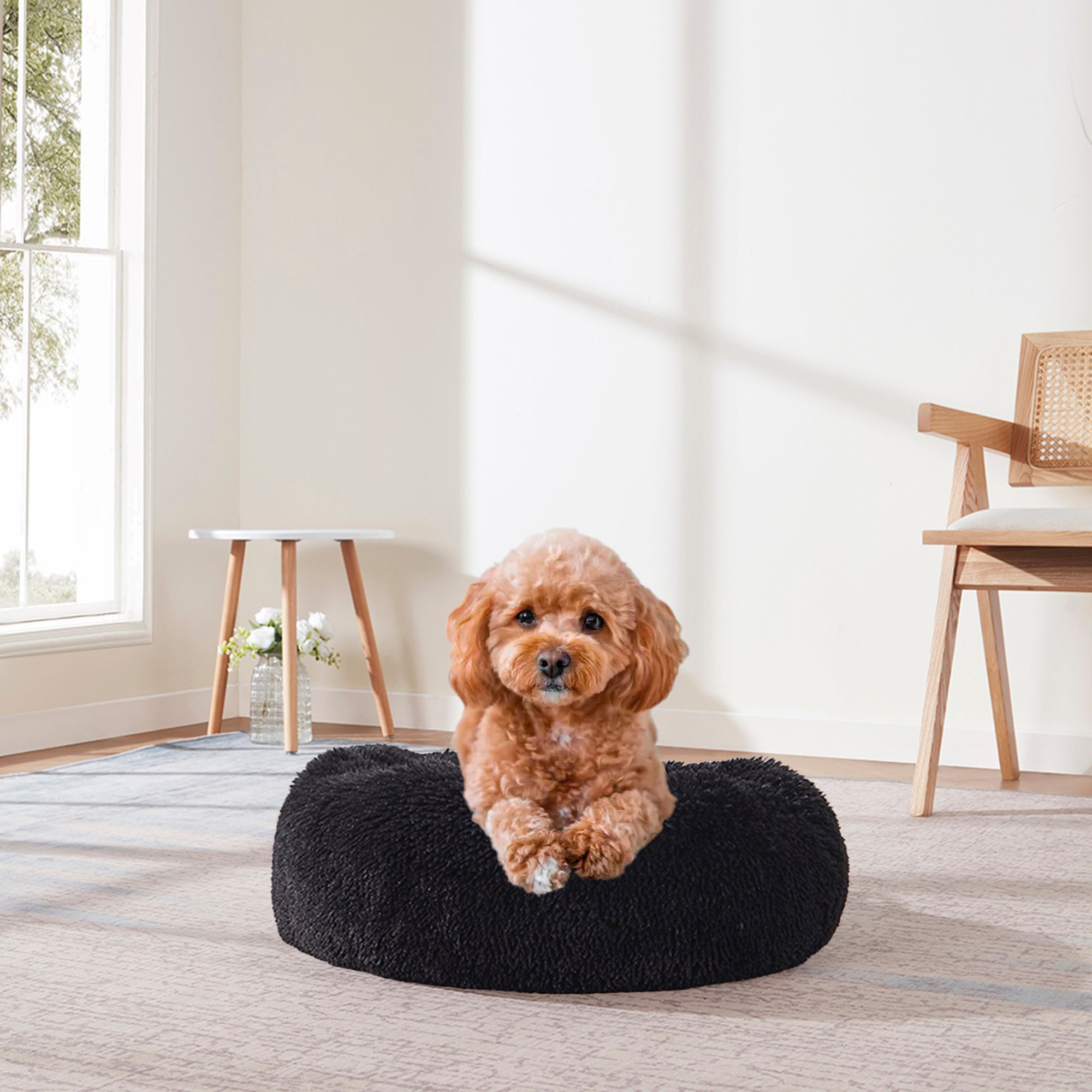 Round Shaggy Faux Fur Pet Beds