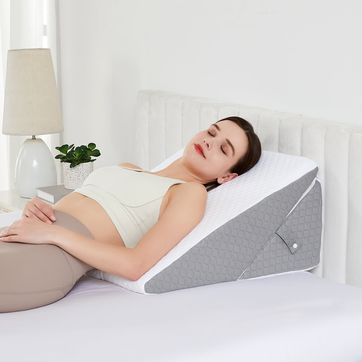 2-Piece Support Wedge Pillow Set with High Density Foam