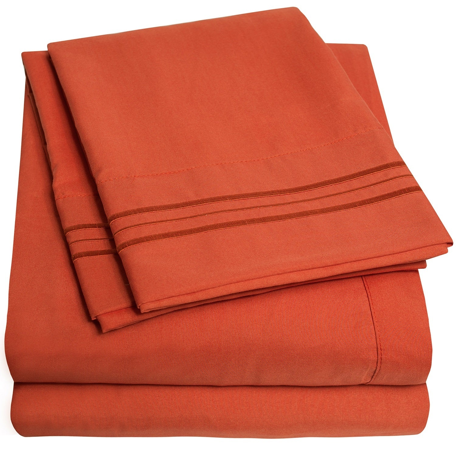 1500 Supreme Collection Sheet Sets Rust - Luxury Hotel Bed Sheets and Pillowcase Set For Mattress - Extra Soft, Elastic Corner Straps, Deep Pocket Sheets, Rust