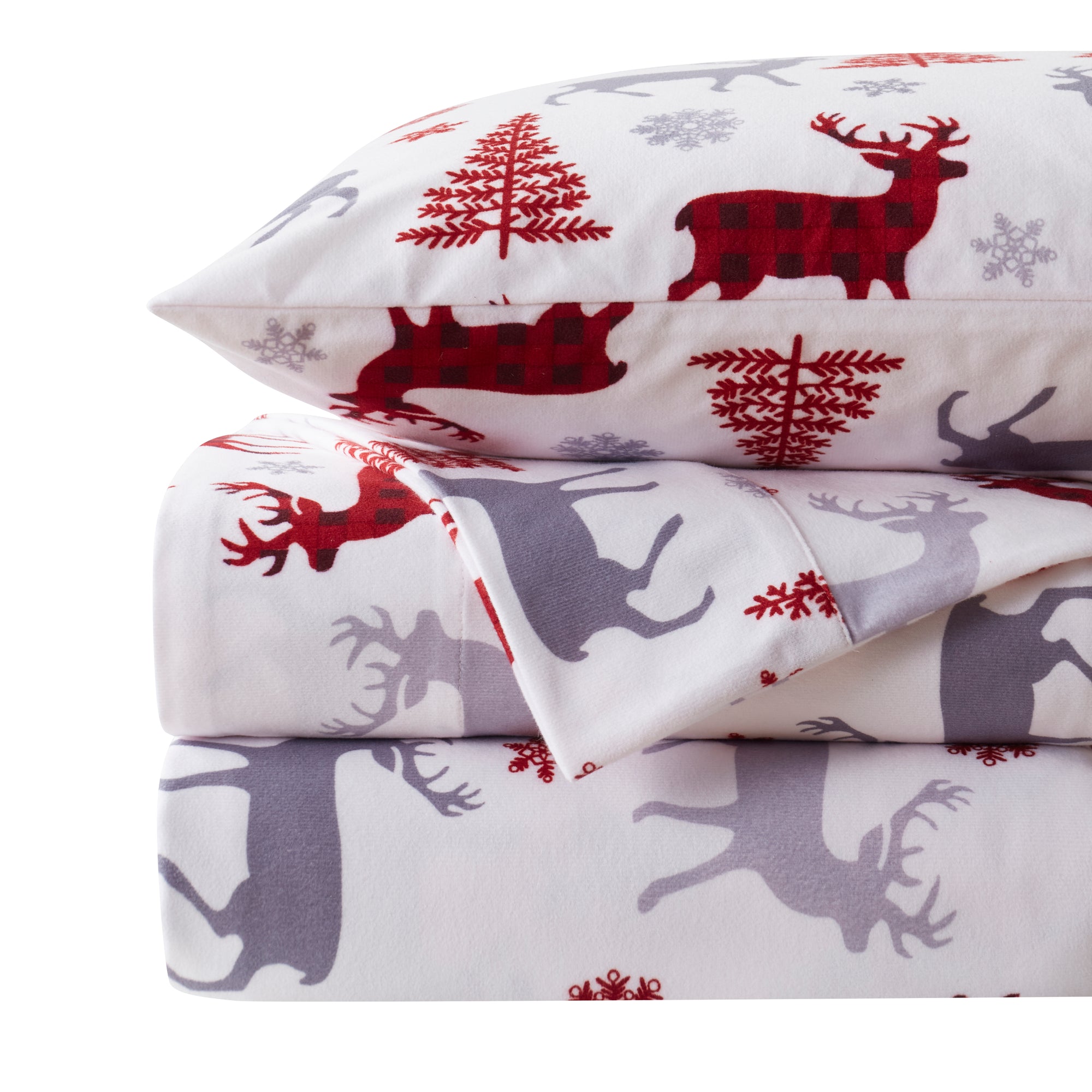 Buffalo Deer Flannel 4-Piece Sheet Set
