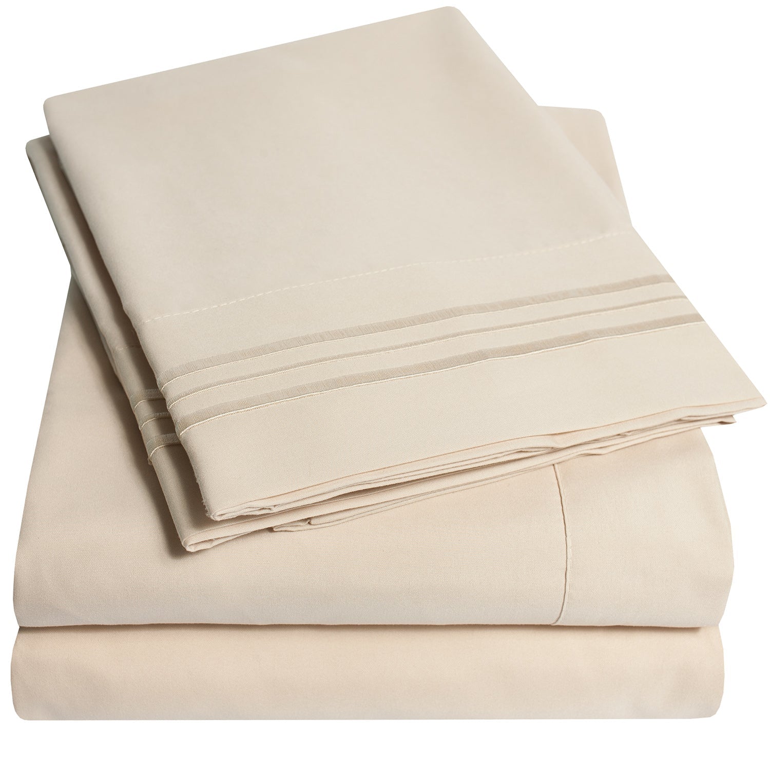 Basic 5-Piece Bed in a Bag  Set Beige - Sheets