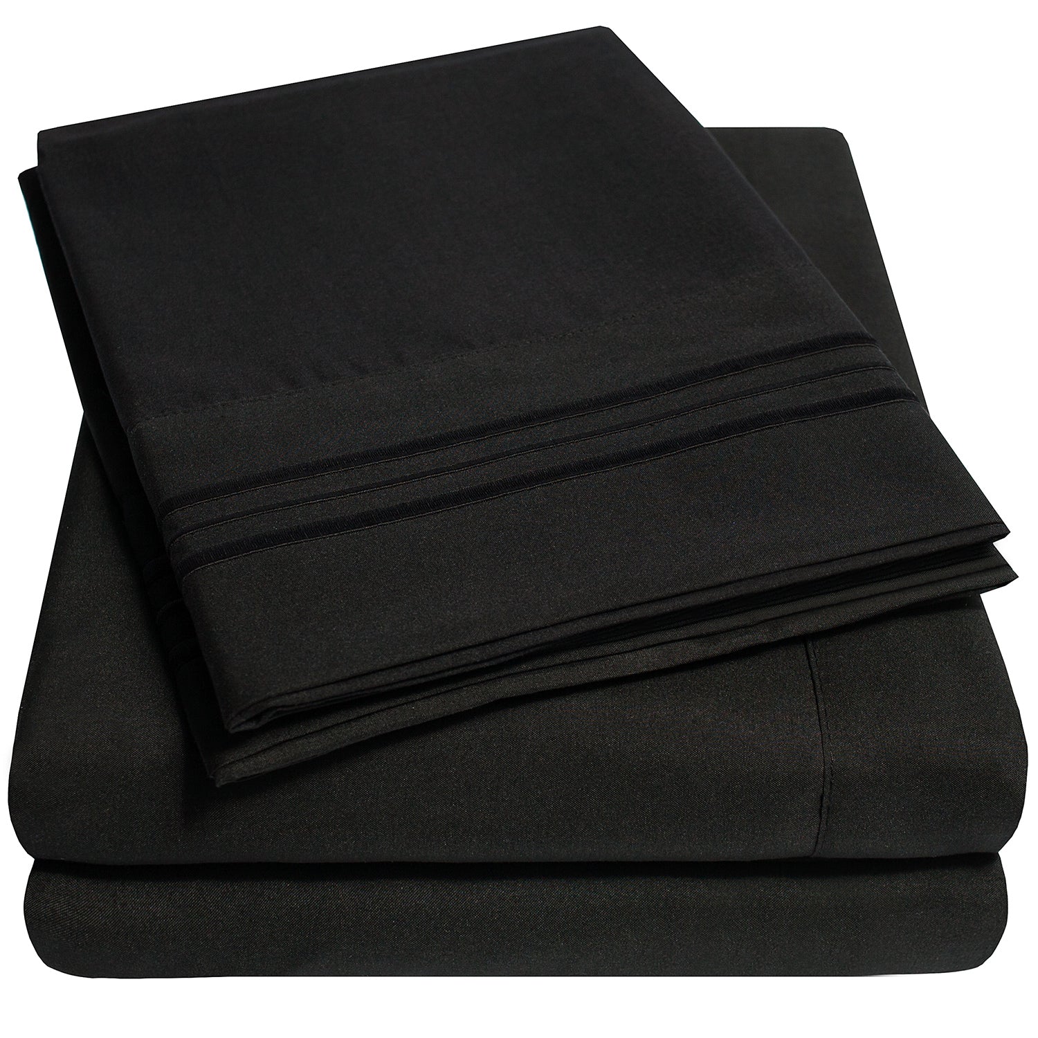 Basic 5-Piece Bed in a Bag  Set Black - Sheets