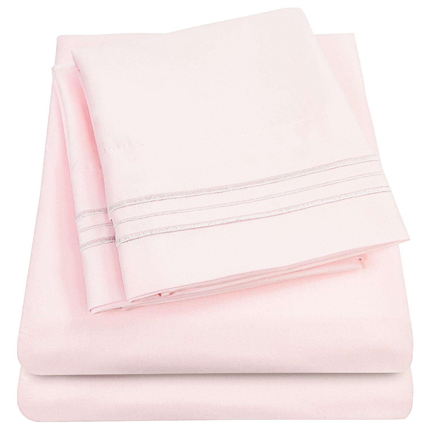 Basic 5-Piece Bed in a Bag  Set Pale Pink - Sheets