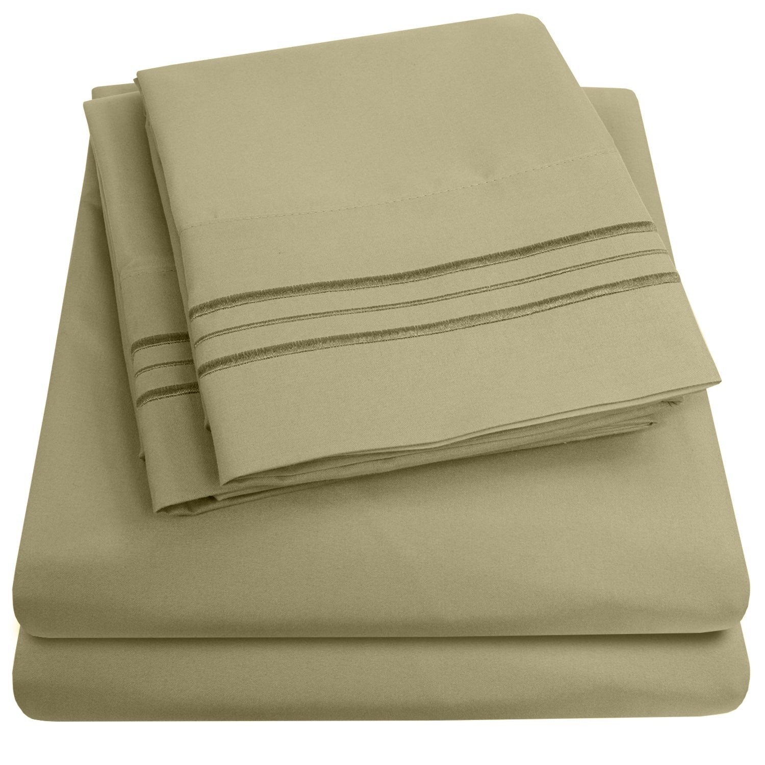 Basic 5-Piece Bed in a Bag  Set Sage - Sheets