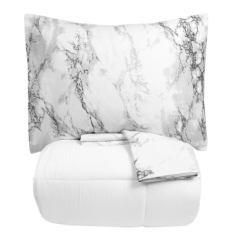 Comforter & Marble Print Sheet Set | Sweet Home Collection