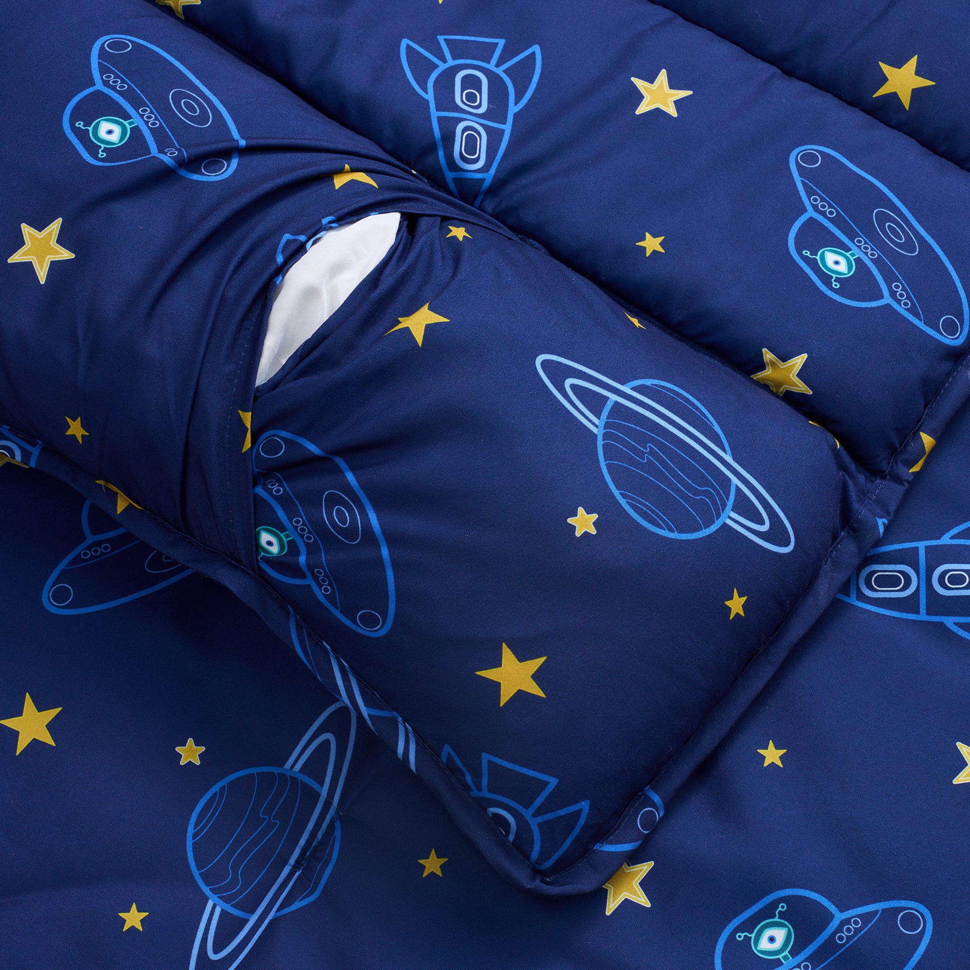 Out of Space Sleeping Bag/Nap Mat for Kids with Removable Pillow, 20"x50"