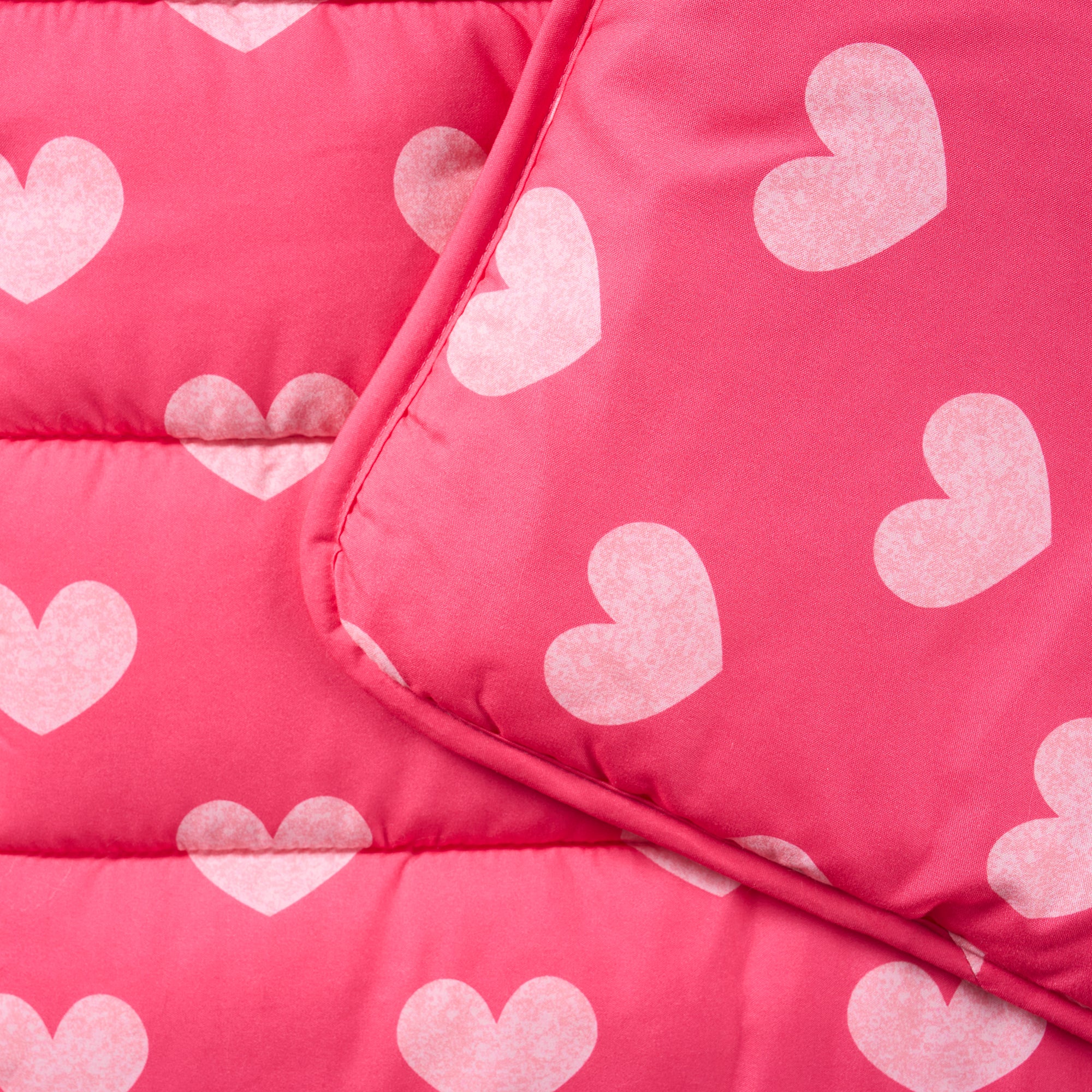 Hearts Sleeping Bag/Nap Mat for Kids with Removable Pillow, 20"x50"