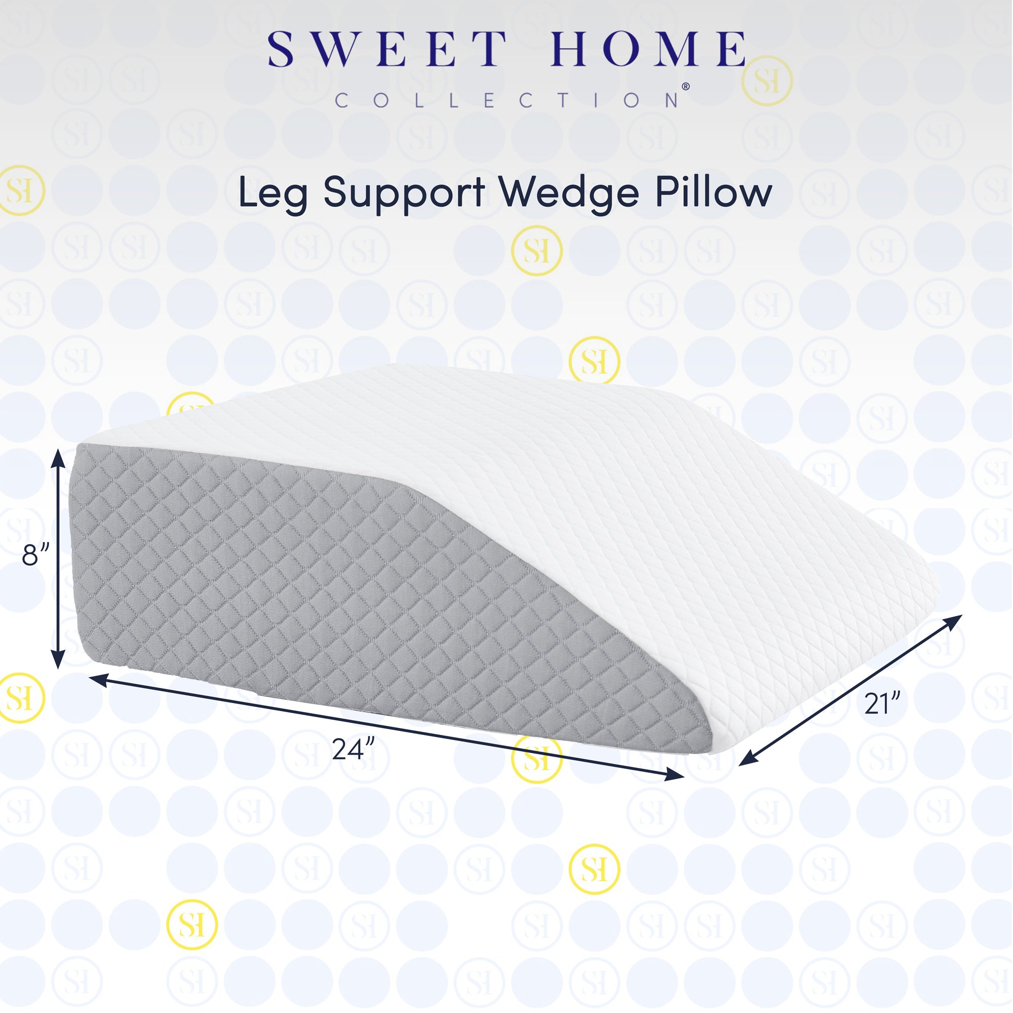 Leg Elevated Support Wedge Pillow with High Density Foam