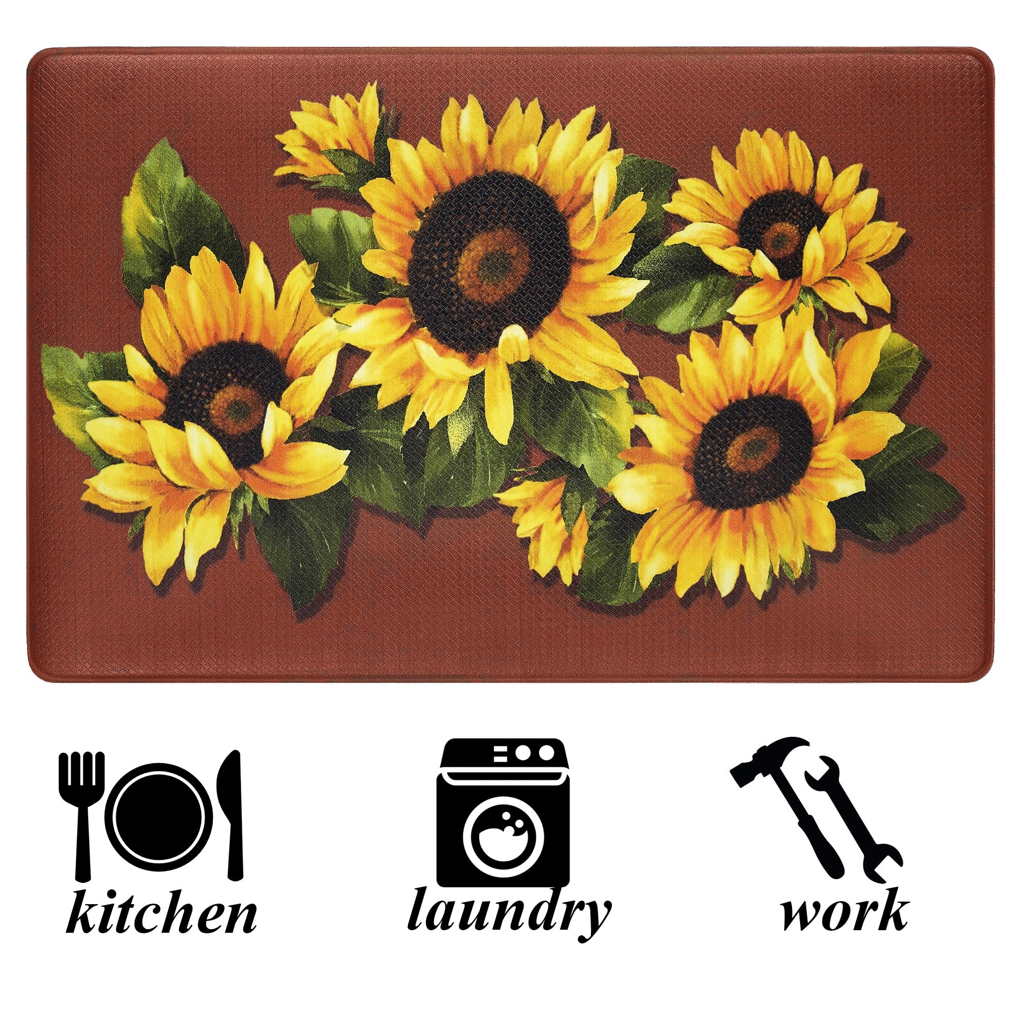 Black Eyed Susan Memory Foam Anti-Fatigue Kitchen Floor Mat 18 x 30