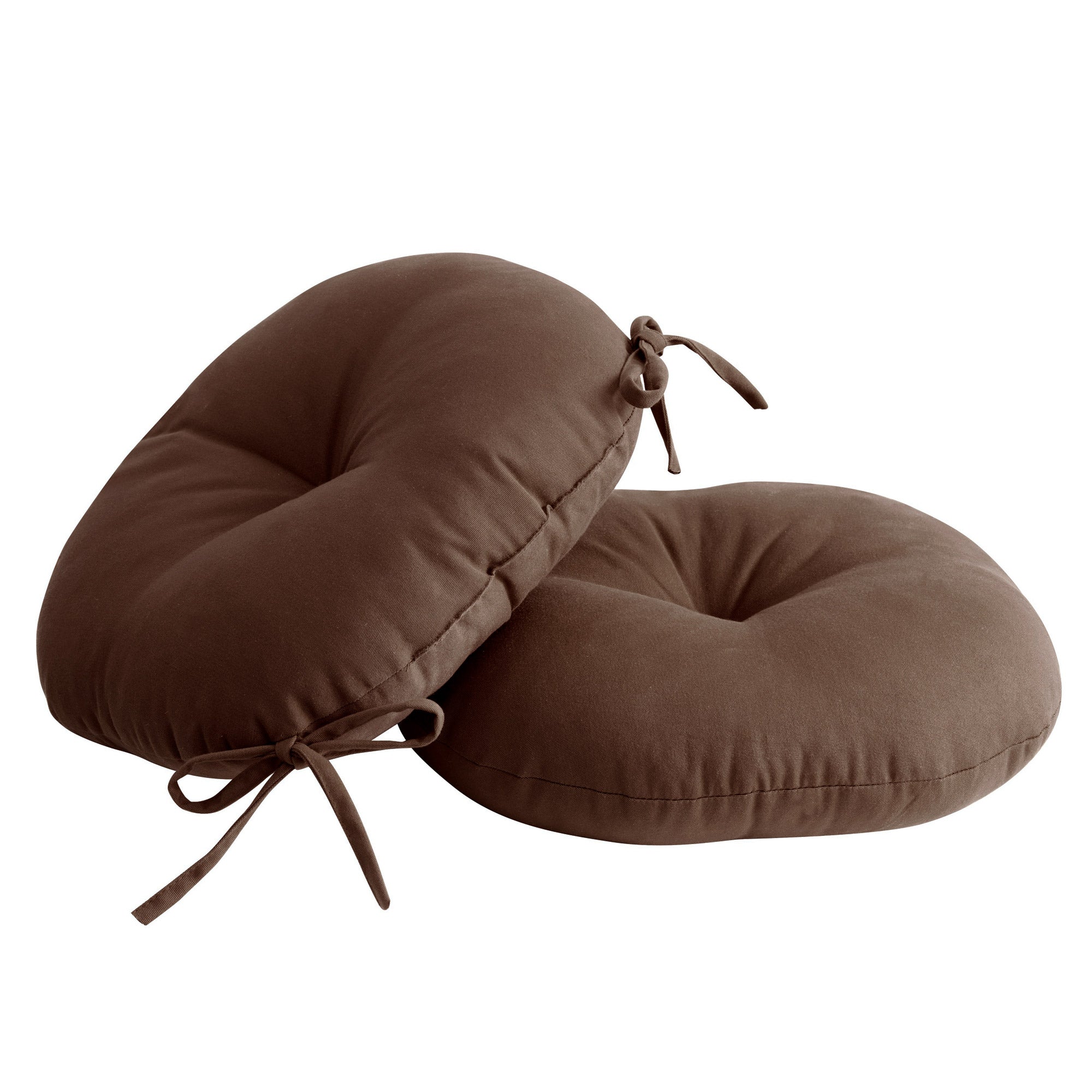 Bistro 15" Round Patio Chair Tufted Cushion With Ties